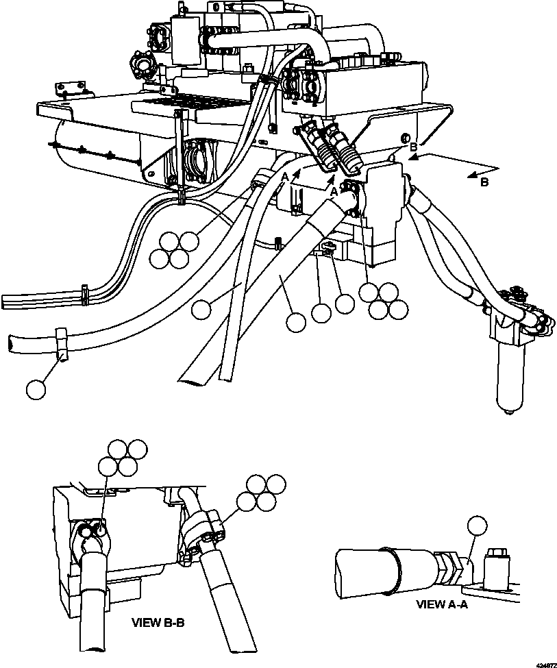 Dump Trucks Komatsu / AFE65-C 860E-1KT S/N A30016 - A30030  KUMBA SISHEN(AFE65-C) / PUMP MODULE - STEERING PUMP PIPING(428 : 42487)
