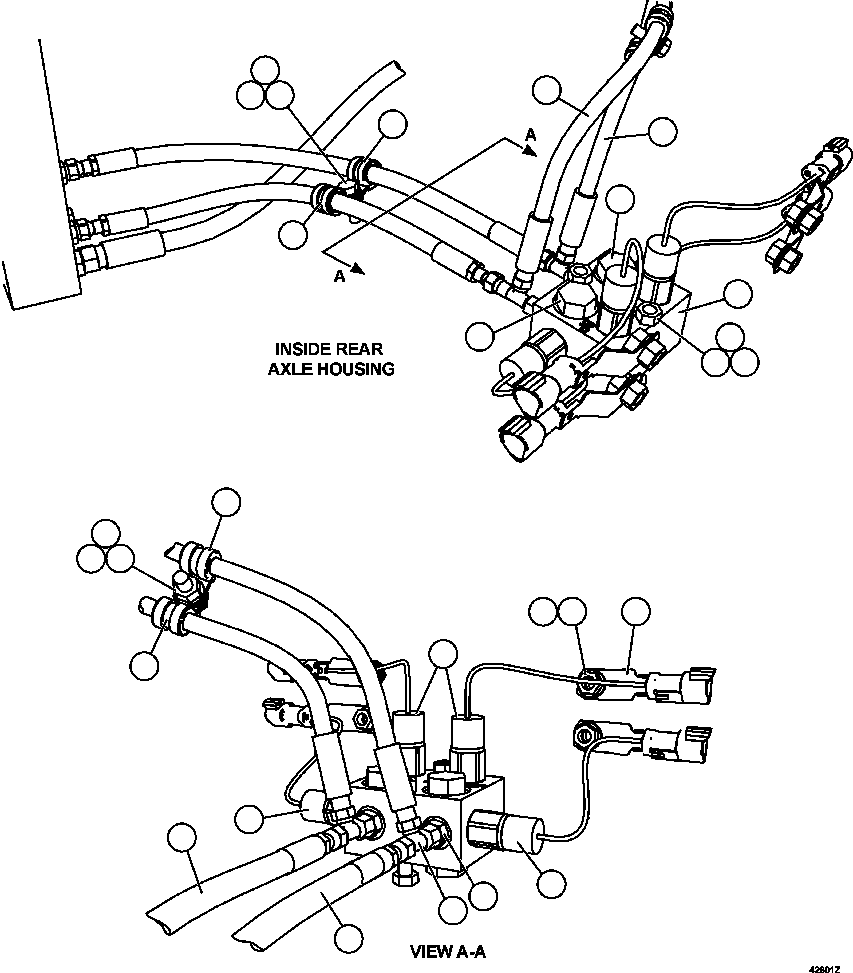 Dump Trucks Komatsu / AFE65-C 860E-1KT S/N A30016 - A30030  KUMBA SISHEN(AFE65-C) / BRAKE APPLY PIPING - REAR AXLE  4/4(502 : 42601)