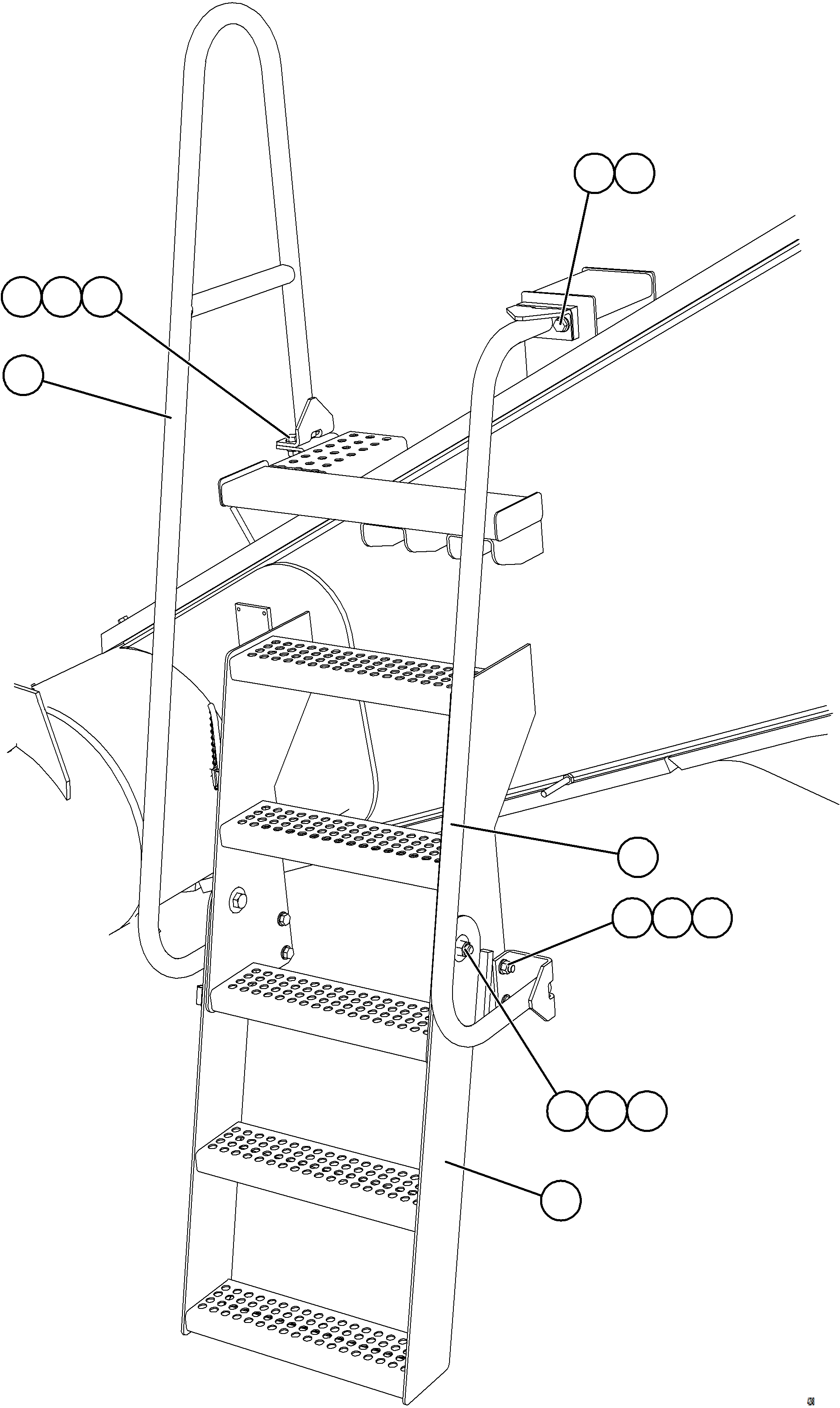 Dump Trucks Komatsu / AFE66-C 860E-1K S/N A30107 - A30110 ASSMANG(AFE66-C) / ACCESS LADDER & HANDRAIL INSTALLATION(014 : 42348)