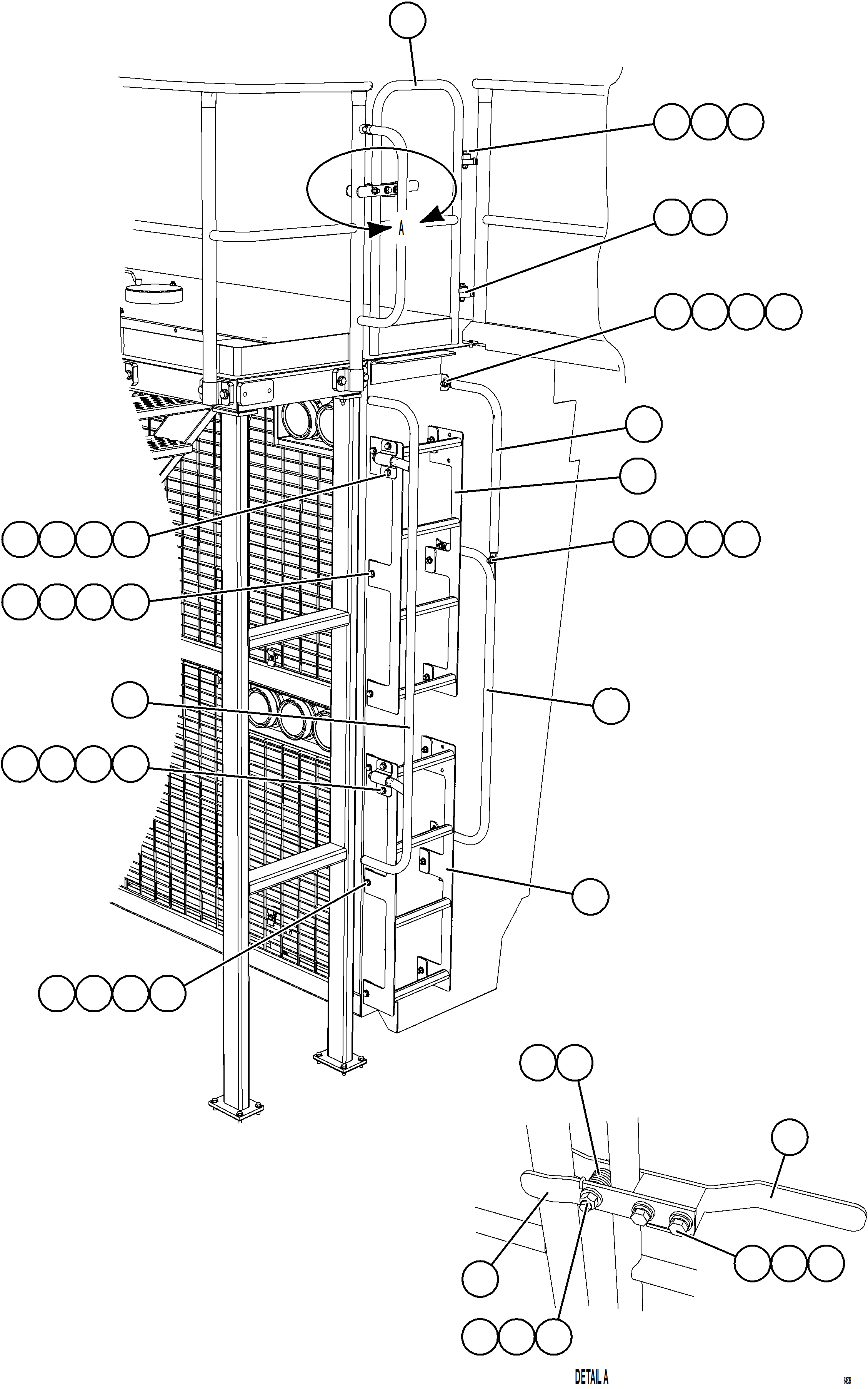 Dump Trucks Komatsu / AFE66-C 860E-1K S/N A30107 - A30110 ASSMANG(AFE66-C) / LH VERTICAL LADDER & HANDRAILS(020 : 64639)