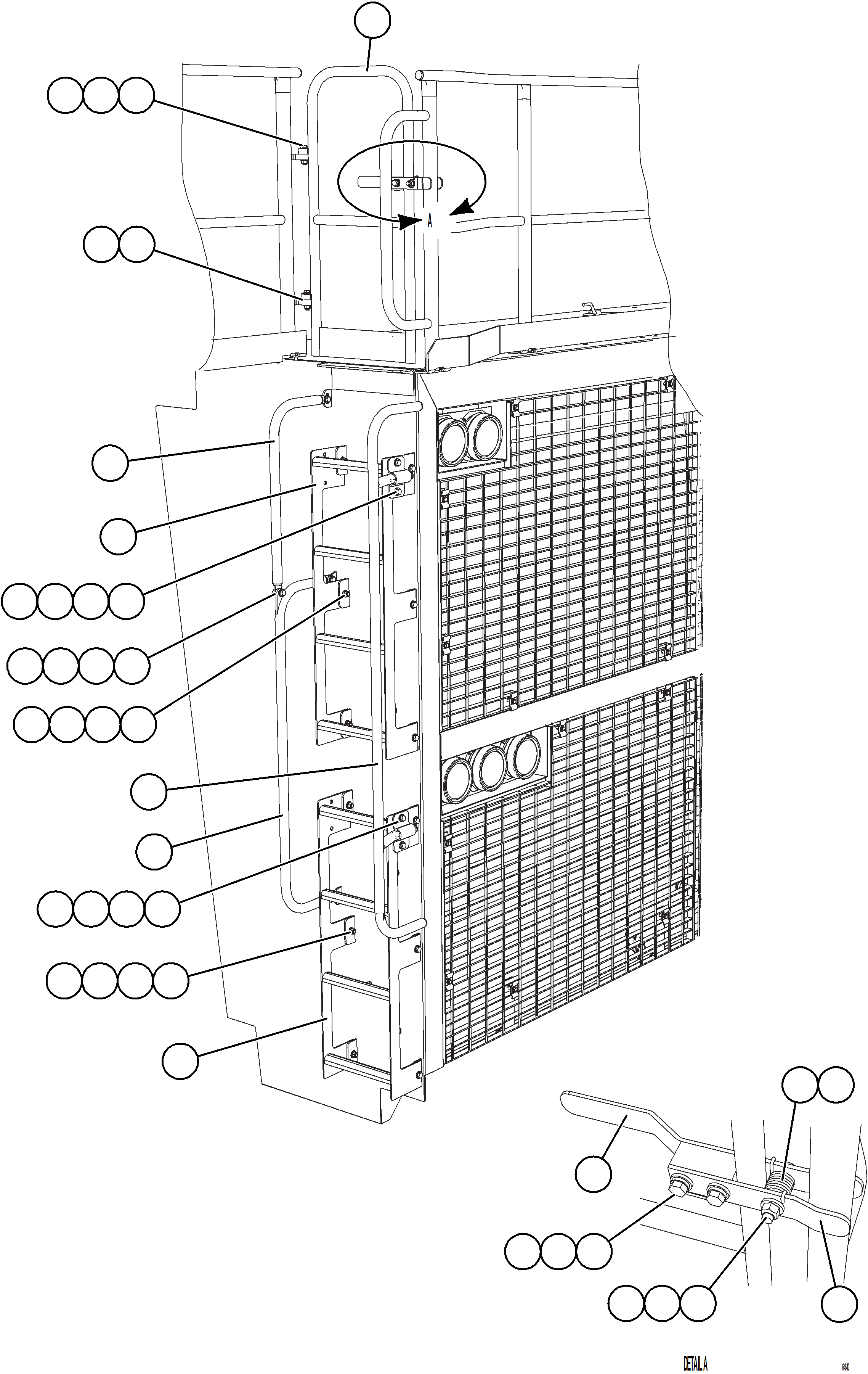 Dump Trucks Komatsu / AFE66-C 860E-1K S/N A30107 - A30110 ASSMANG(AFE66-C) / RH VERTICAL LADDER & HANDRAILS(022 : 64640)