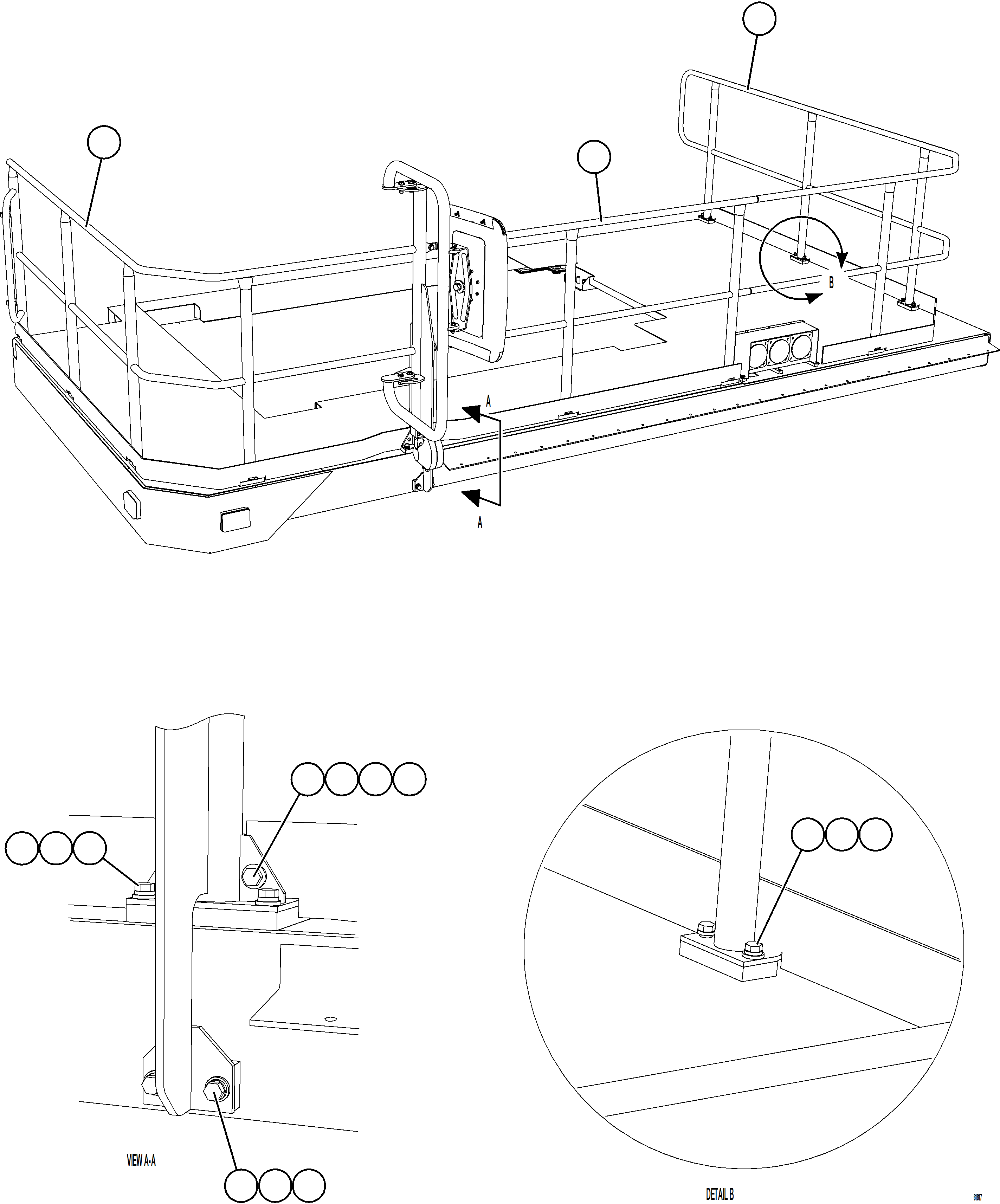 Dump Trucks Komatsu / AFE66-C 860E-1K S/N A30107 - A30110 ASSMANG(AFE66-C) / LH DECK HANDRAILS(026 : 61817)
