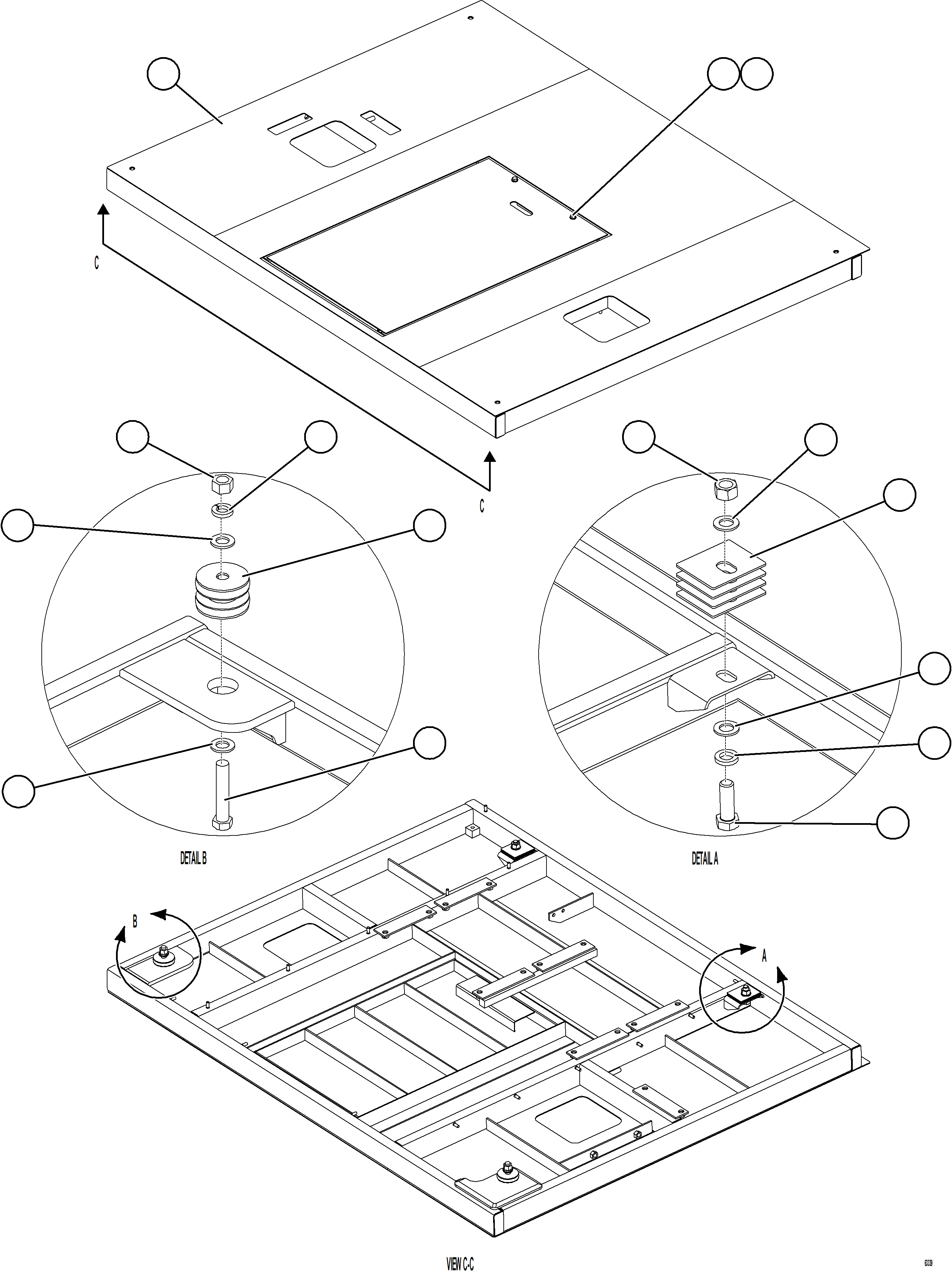 Dump Trucks Komatsu / AFE66-C 860E-1K S/N A30107 - A30110 ASSMANG(AFE66-C) / CENTER DECK INSTALLATION(042 : 63339)