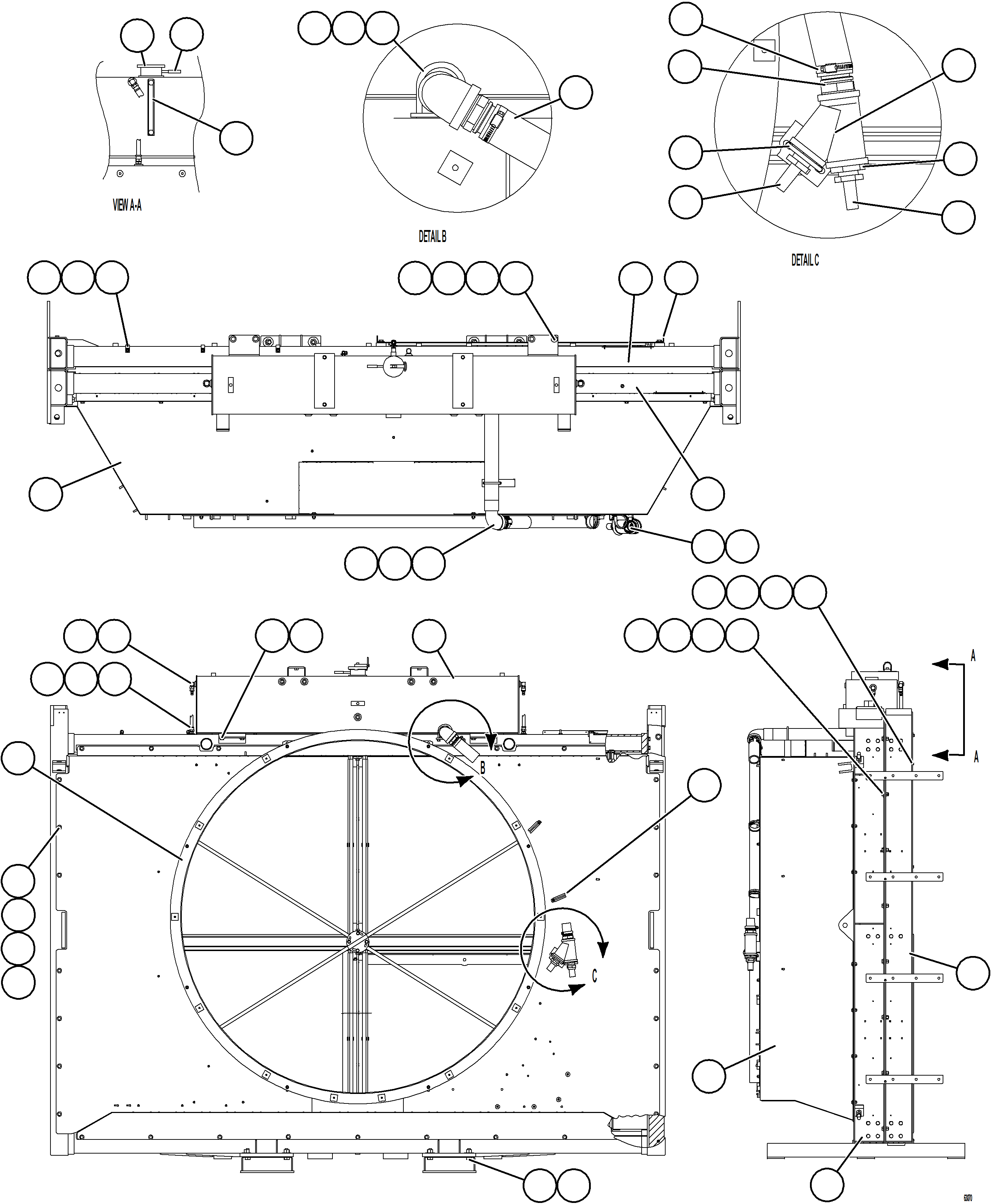 Dump Trucks Komatsu / AFE66-C 860E-1K S/N A30107 - A30110 ASSMANG(AFE66-C) / RADIATOR & SHROUD ASSEMBLY         58C-03-10000(052 : 63070)
