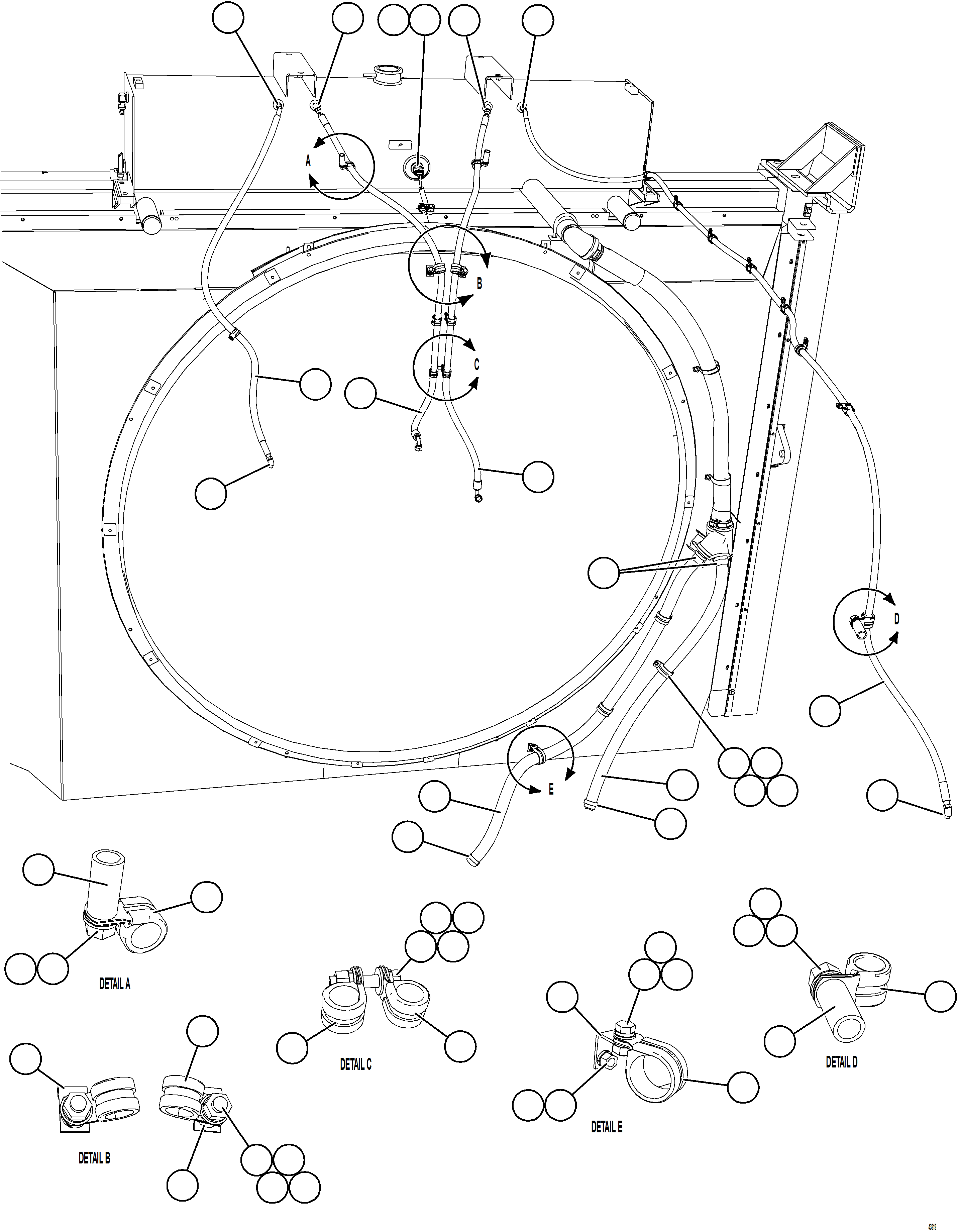 Dump Trucks Komatsu / AFE66-C 860E-1K S/N A30107 - A30110 ASSMANG(AFE66-C) / RADIATOR PIPING   1/4(056 : 43919)