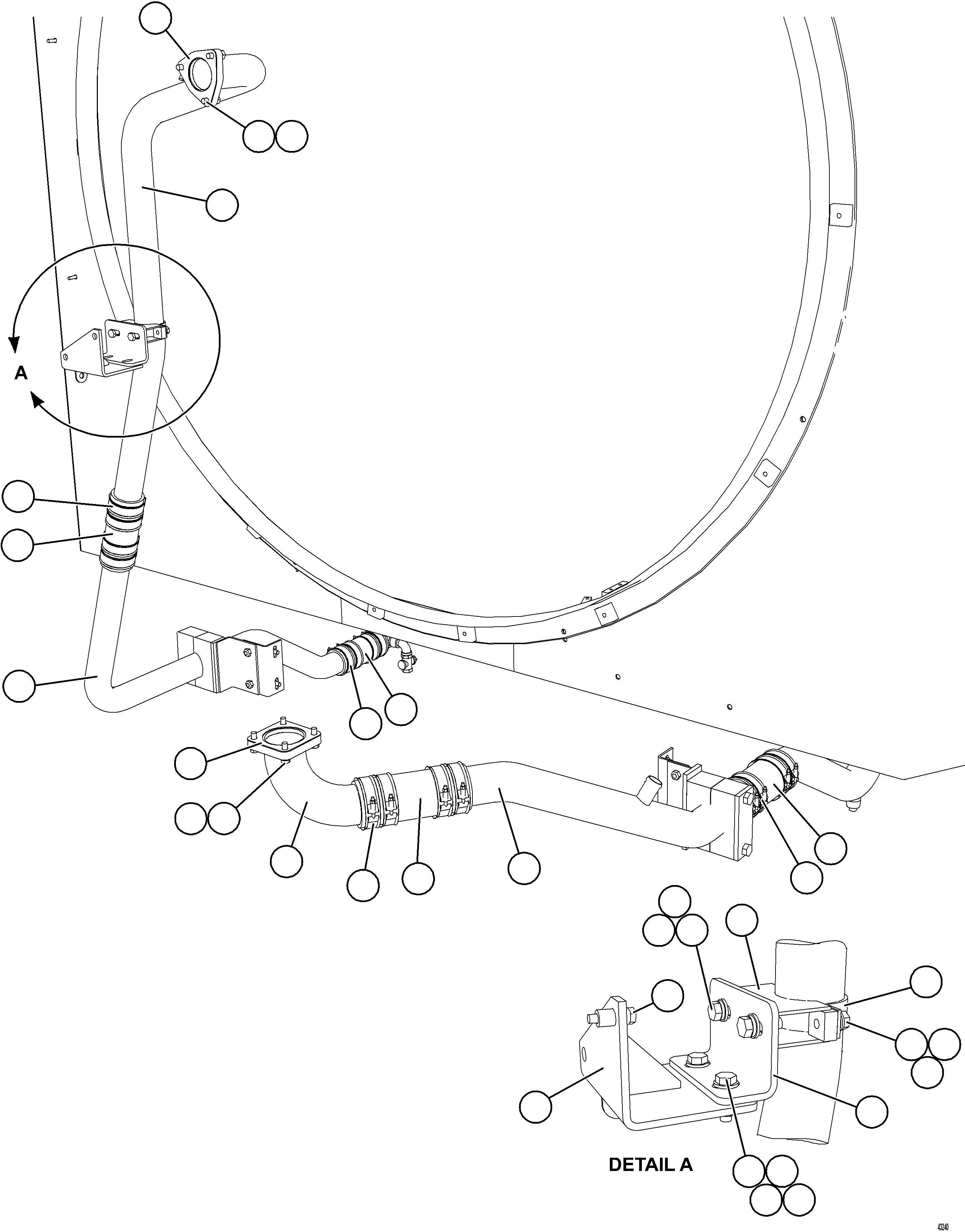 Dump Trucks Komatsu / AFE66-C 860E-1K S/N A30107 - A30110 ASSMANG(AFE66-C) / RADIATOR PIPING   3/4(060 : 43240)