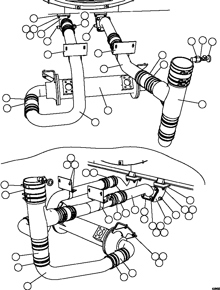 Dump Trucks Komatsu / AFE66-C 860E-1K S/N A30107 - A30110 ASSMANG(AFE66-C) / RADIATOR - HEAT EXCHANGER PIPING(064 : 42542)