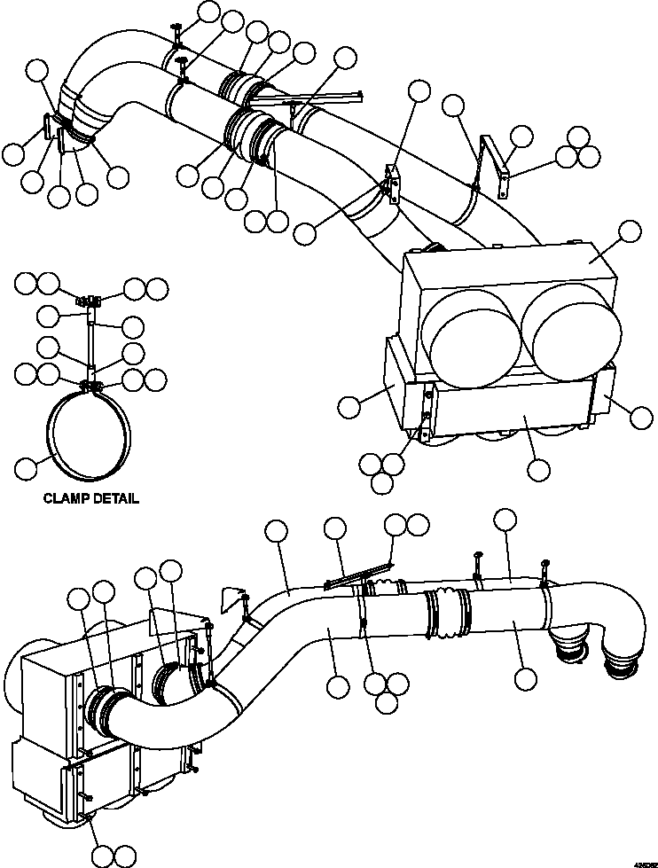Dump Trucks Komatsu / AFE66-C 860E-1K S/N A30107 - A30110 ASSMANG(AFE66-C) / LH AIR CLEANER PIPING(082 : 42608)