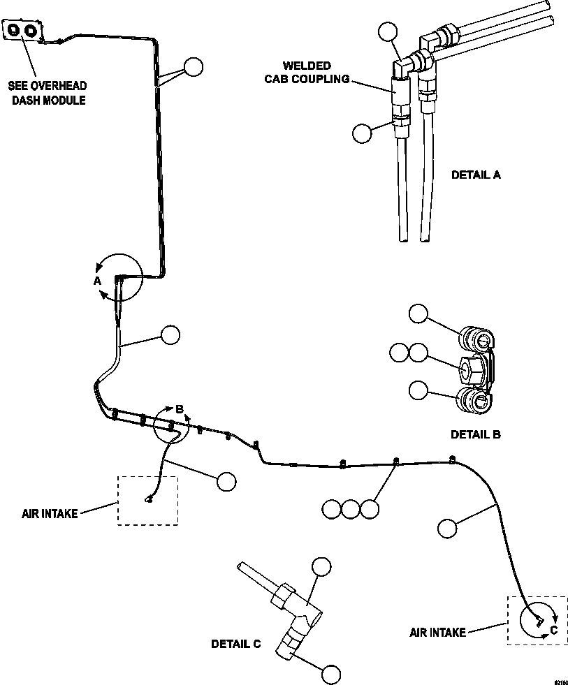 Dump Trucks Komatsu / AFE67-A 960E-2 S/N A30027 - A30073  KOMATSU 960E-2(AFE67-A) / AIR CLEANER INDICATOR PIPING(088 : 62160)