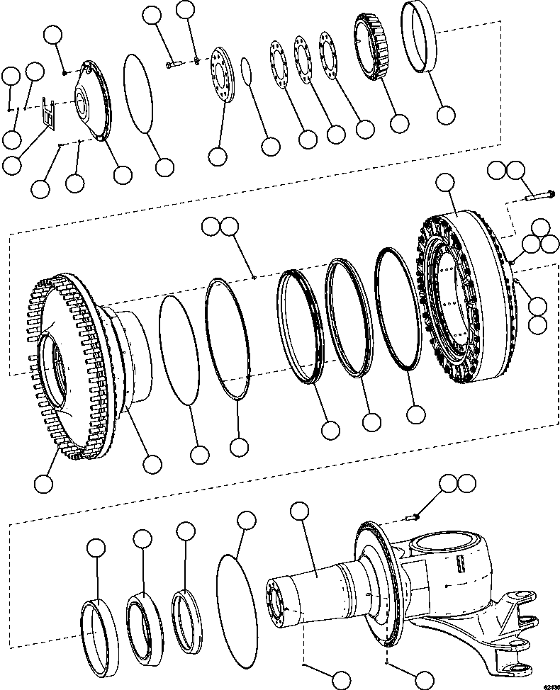 Dump Trucks Komatsu / AFE67-A 960E-2 S/N A30027 - A30073  KOMATSU 960E-2(AFE67-A) / SPINDLE, HUB AND BRAKE ASSEMBLY(106 : 62435)