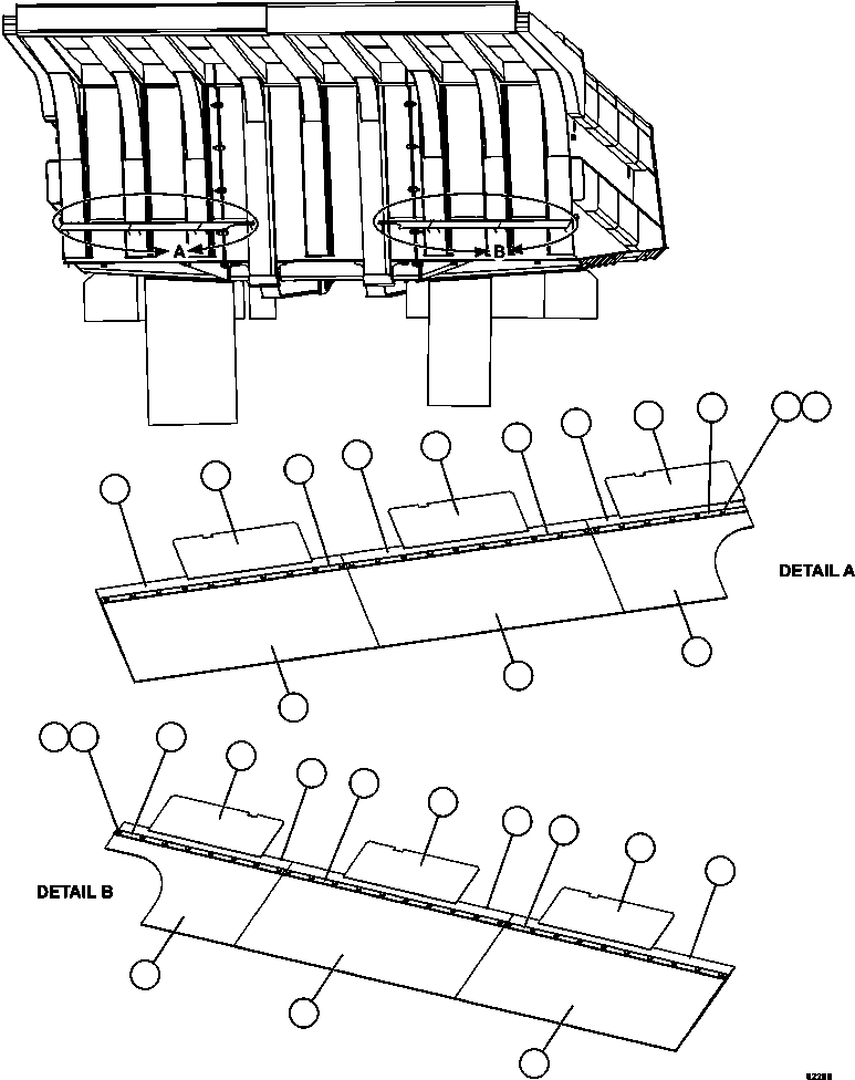 Dump Trucks Komatsu / AFE67-A 960E-2 S/N A30027 - A30073  KOMATSU 960E-2(AFE67-A) / BODY MUD FLAPS     1/3(286 : 62200)