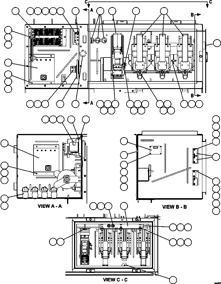 Dump Trucks Komatsu / AFE67-A 960E-2 S/N A30027 - A30073  KOMATSU 960E-2(AFE67-A) / CONTROL CABINET - CONTACTOR BOX  58B-43-00000(666 : 64407)