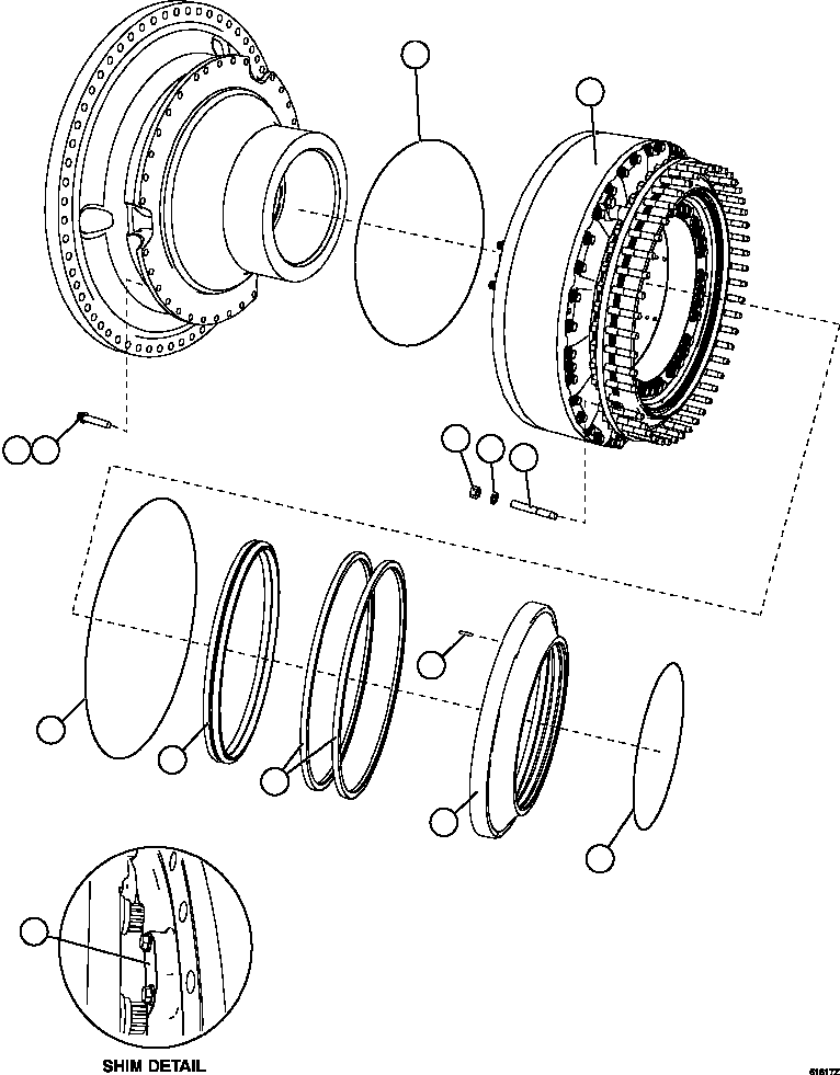 Komatsu parts book diagram for AFE67-B 960E-2 S/N A30074 - A30083, A30089 - A30091, A30093 - A30095 & A30098 - A30106  ESCONDIDA: REAR BRAKE INSTALLATION