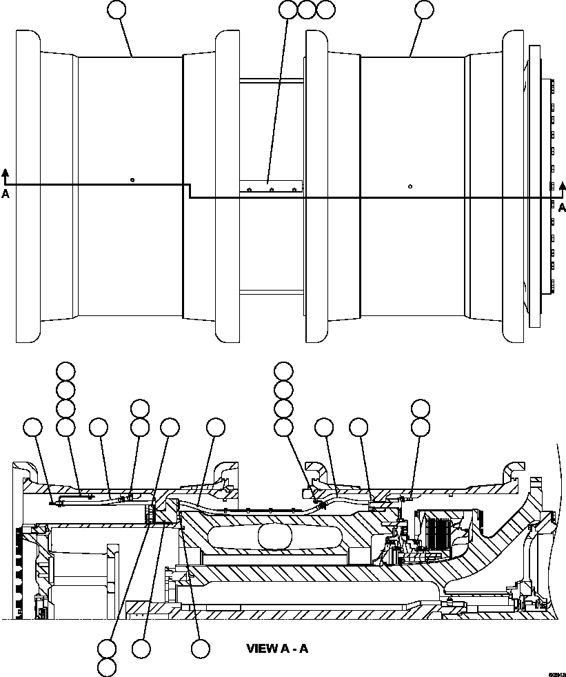 Komatsu parts book diagram for AFE67-B 960E-2 S/N A30074 - A30083, A30089 - A30091, A30093 - A30095 & A30098 - A30106  ESCONDIDA: REAR WHEELS & MOUNTING