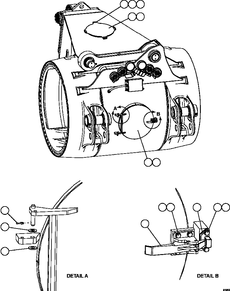 Komatsu parts book diagram for AFE67-B 960E-2 S/N A30074 - A30083, A30089 - A30091, A30093 - A30095 & A30098 - A30106  ESCONDIDA: REAR AXLE HATCH & COVER