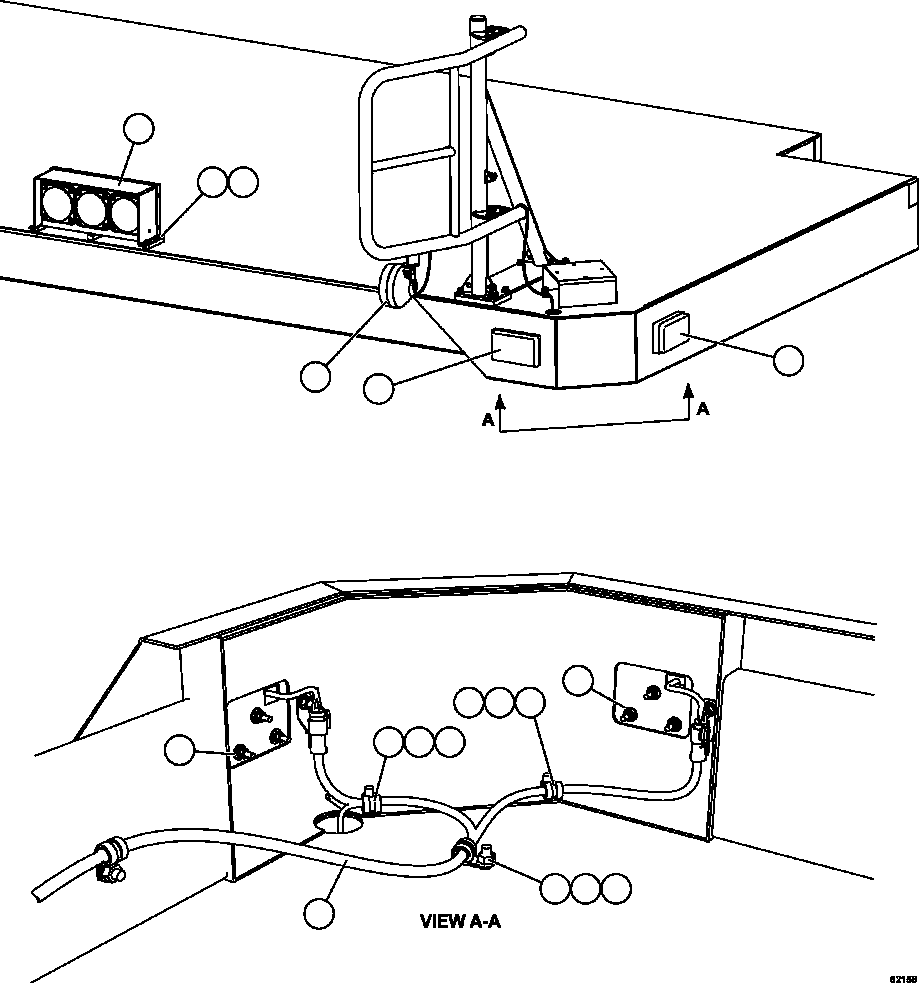 Komatsu parts book diagram for AFE67-B 960E-2 S/N A30074 - A30083, A30089 - A30091, A30093 - A30095 & A30098 - A30106  ESCONDIDA: RH DECK LIGHTS