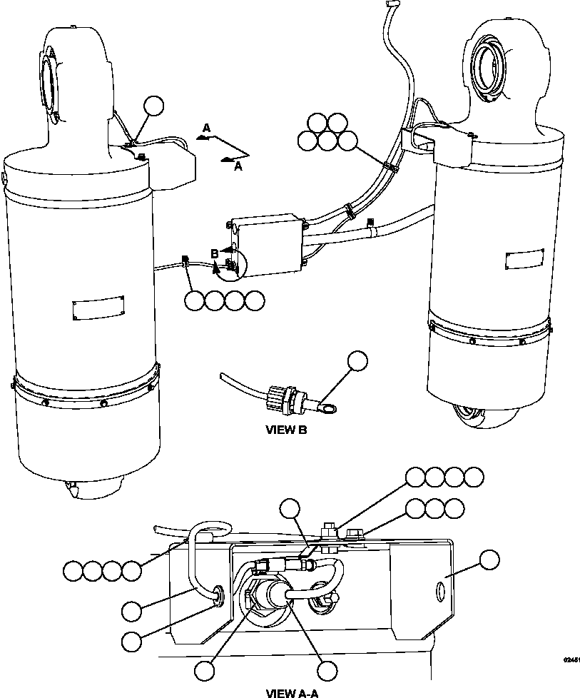Komatsu parts book diagram for AFE67-B 960E-2 S/N A30074 - A30083, A30089 - A30091, A30093 - A30095 & A30098 - A30106  ESCONDIDA: PAYLOAD METER III - REAR SUSPENSIONS