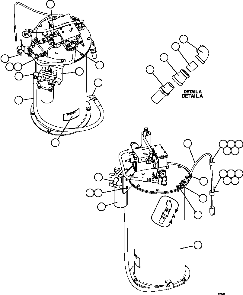 Komatsu parts book diagram for AFE67-B 960E-2 S/N A30074 - A30083, A30089 - A30091, A30093 - A30095 & A30098 - A30106  ESCONDIDA: AUTOMATIC LUBRICATION PUMP SUBASSEMBLY