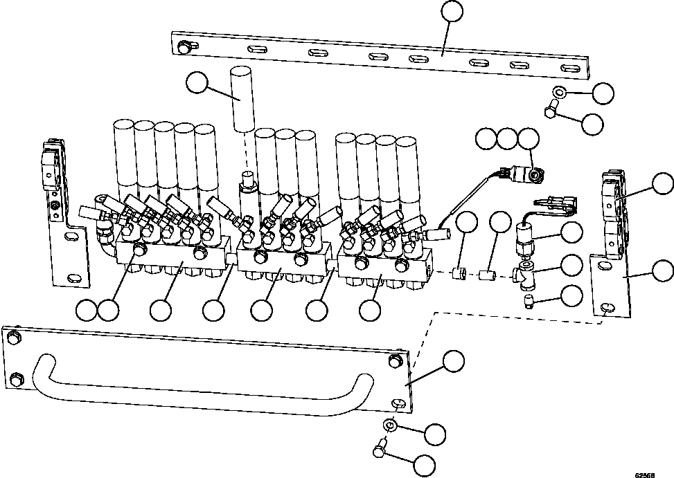 Komatsu parts book diagram for AFE67-B 960E-2 S/N A30074 - A30083, A30089 - A30091, A30093 - A30095 & A30098 - A30106  ESCONDIDA: AUTOMATIC LUBRICATION - REAR INJECTORS