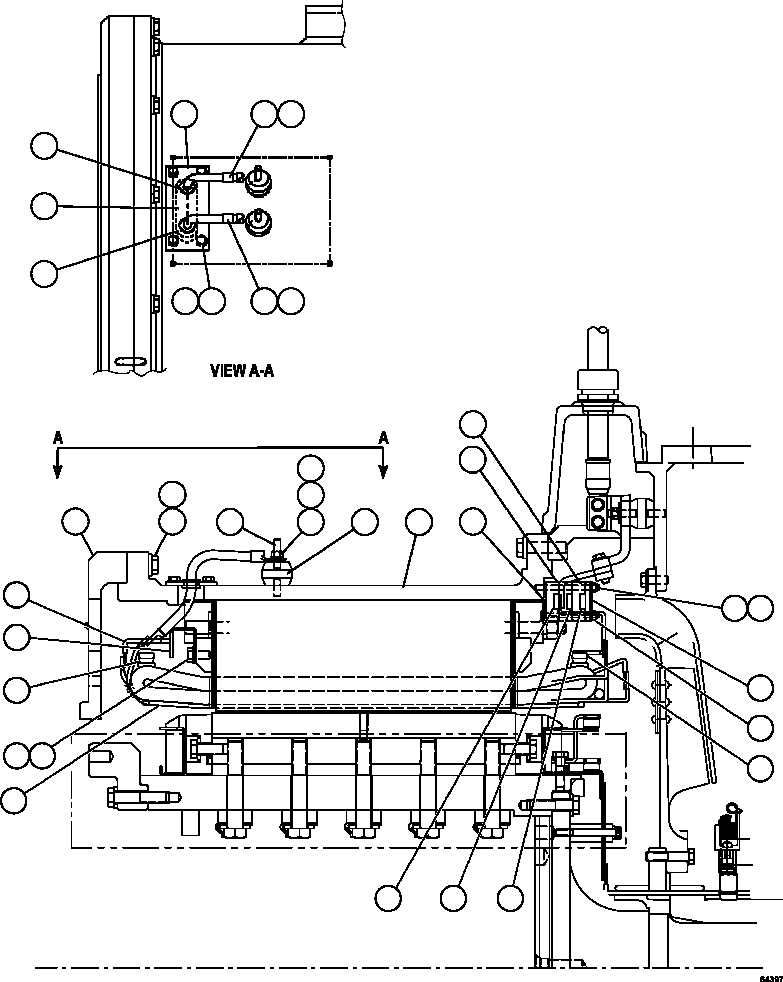 Komatsu parts book diagram for AFE67-B 960E-2 S/N A30074 - A30083, A30089 - A30091, A30093 - A30095 & A30098 - A30106  ESCONDIDA: STATOR ASSEMBLY    58B-06-01830