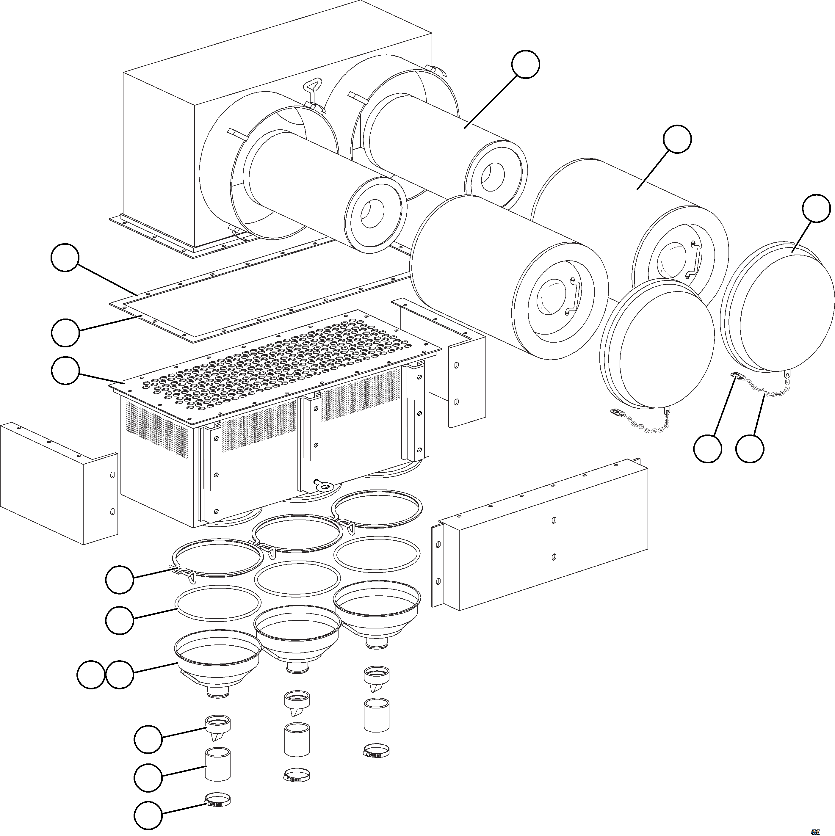Komatsu parts book diagram for AFE69-A 730E-8 S/N A40002 HAILE GOLD MINE: AIR CLEANER      PC2559