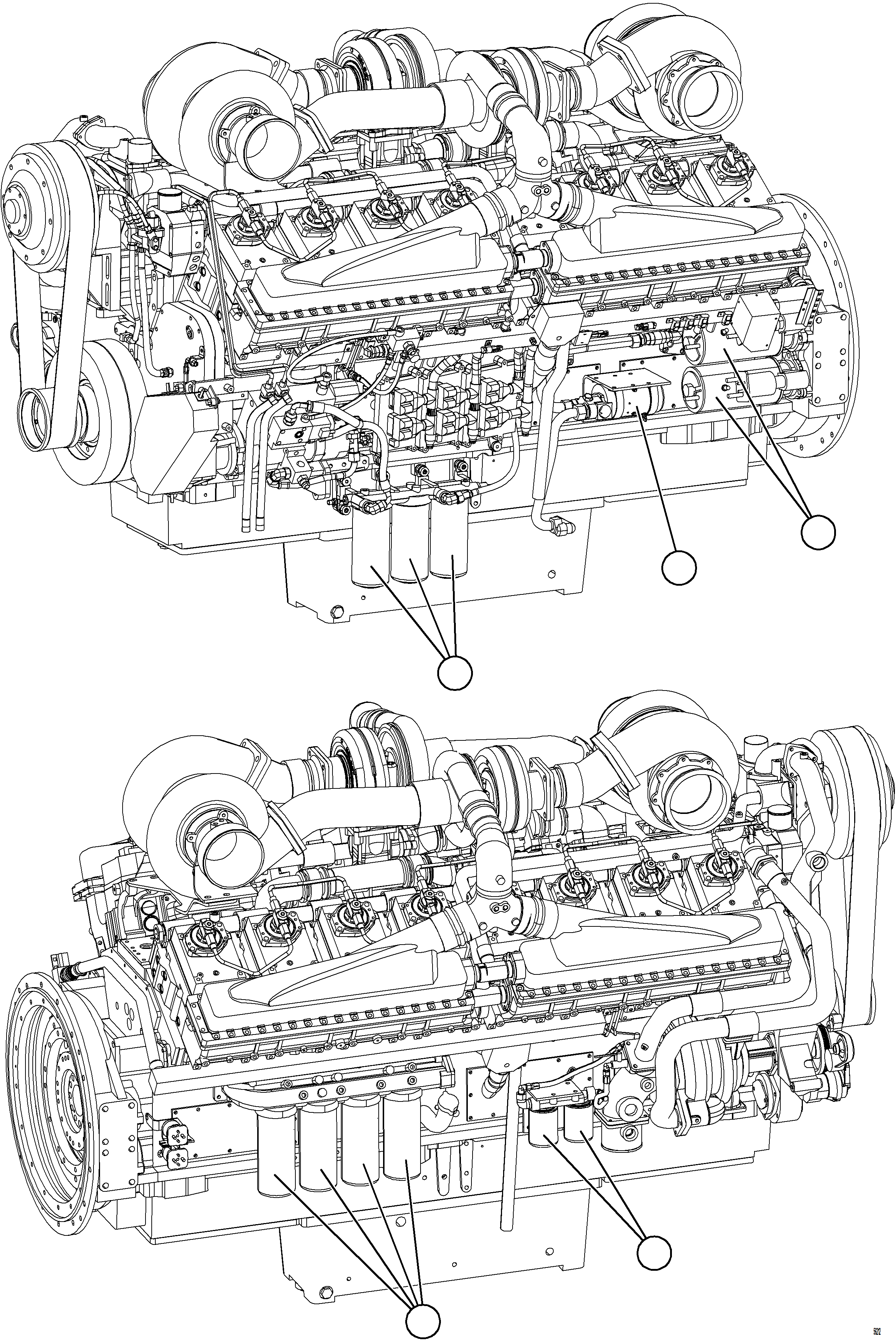Komatsu parts book diagram for AFE69-A 730E-8 S/N A40002 HAILE GOLD MINE: ENGINE COMPONENTS