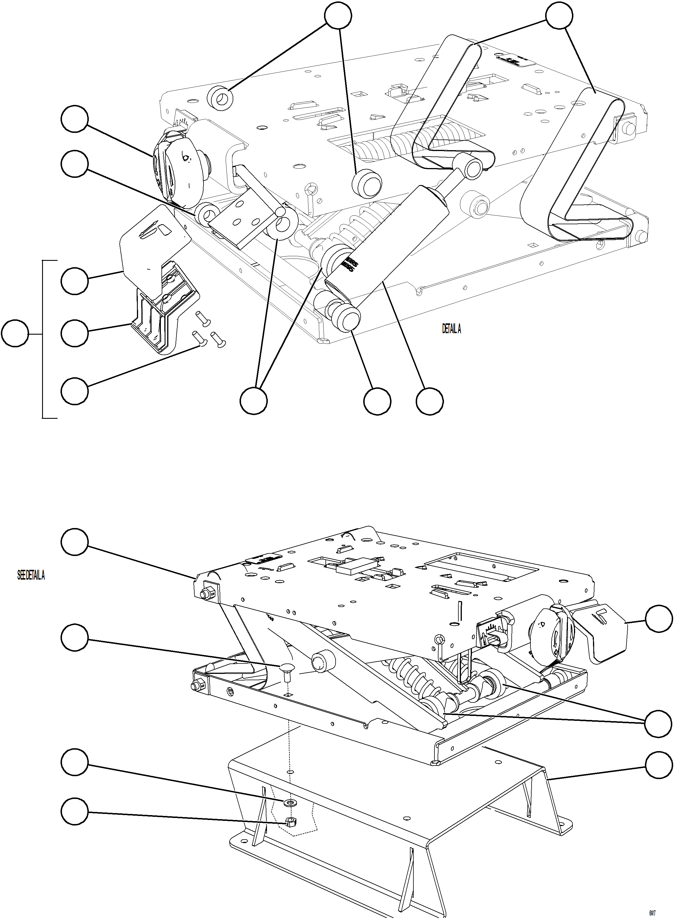 Komatsu parts book diagram for AFE69-A 730E-8 S/N A40002 HAILE GOLD MINE: PASSENGER SEAT ASSM  2/2      PC2550
