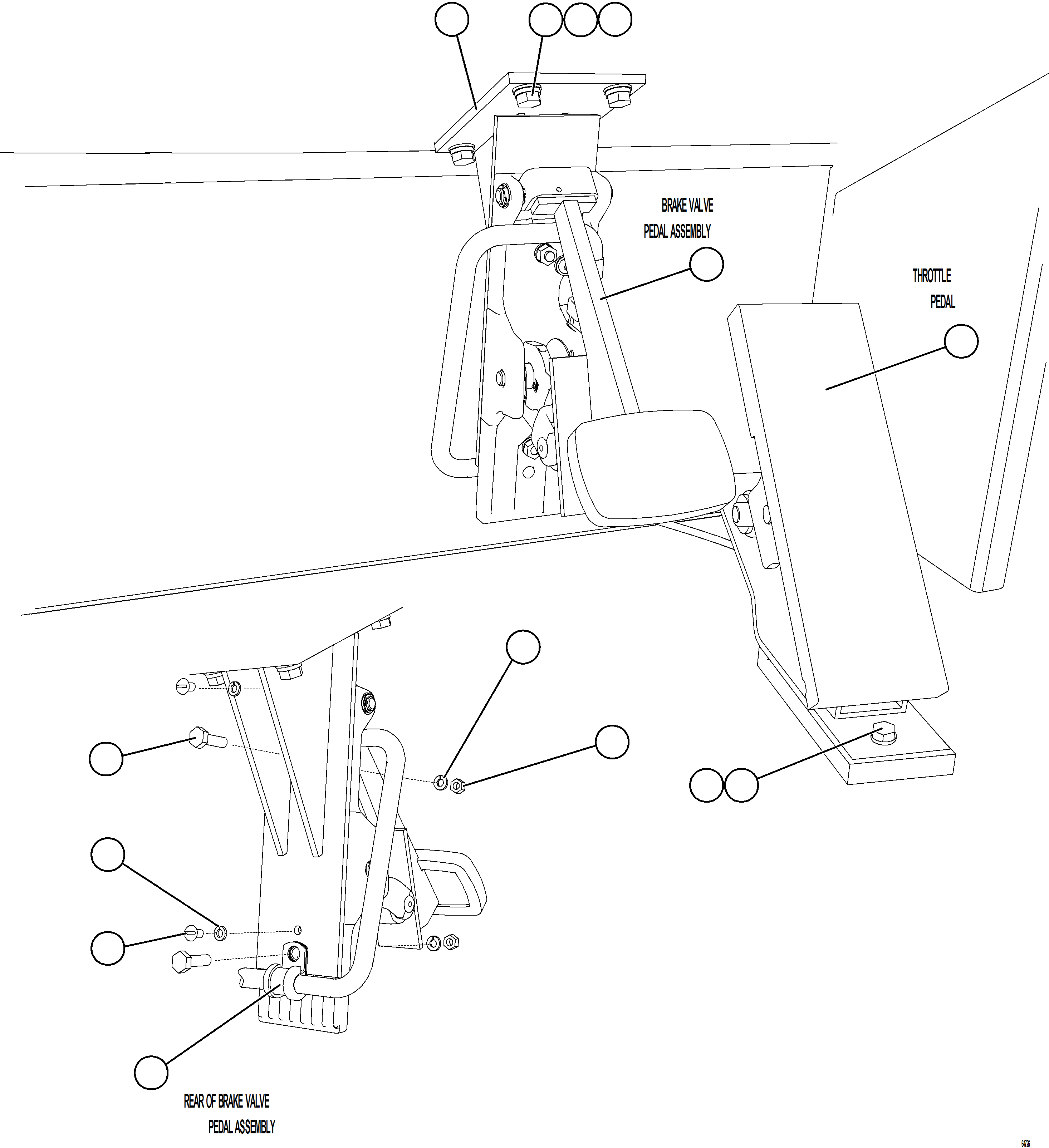 Komatsu parts book diagram for AFE69-A 730E-8 S/N A40002 HAILE GOLD MINE: PEDAL INSTALLATION