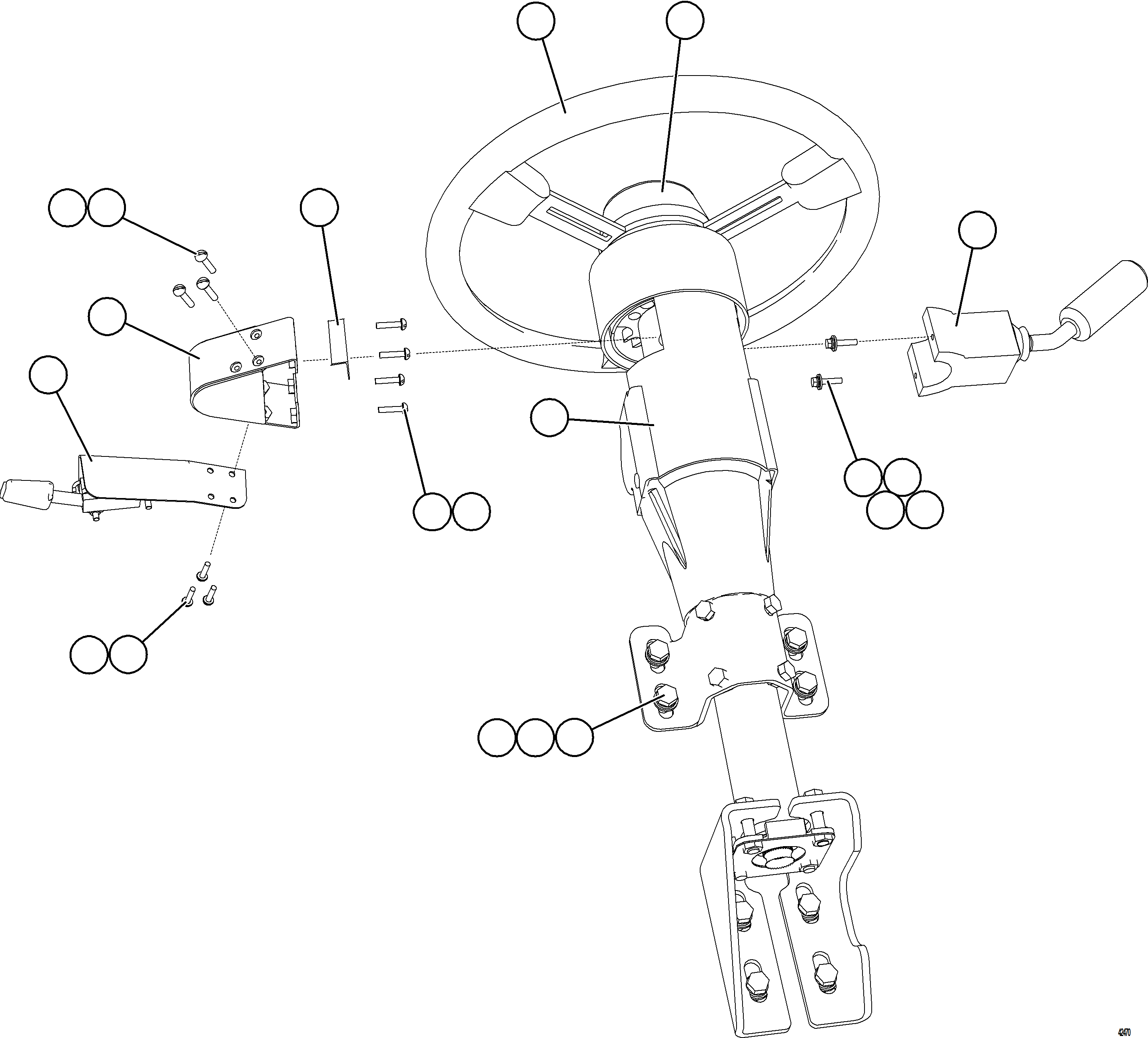 Komatsu parts book diagram for AFE69-A 730E-8 S/N A40002 HAILE GOLD MINE: STEERING COLUMN INSTALLATION