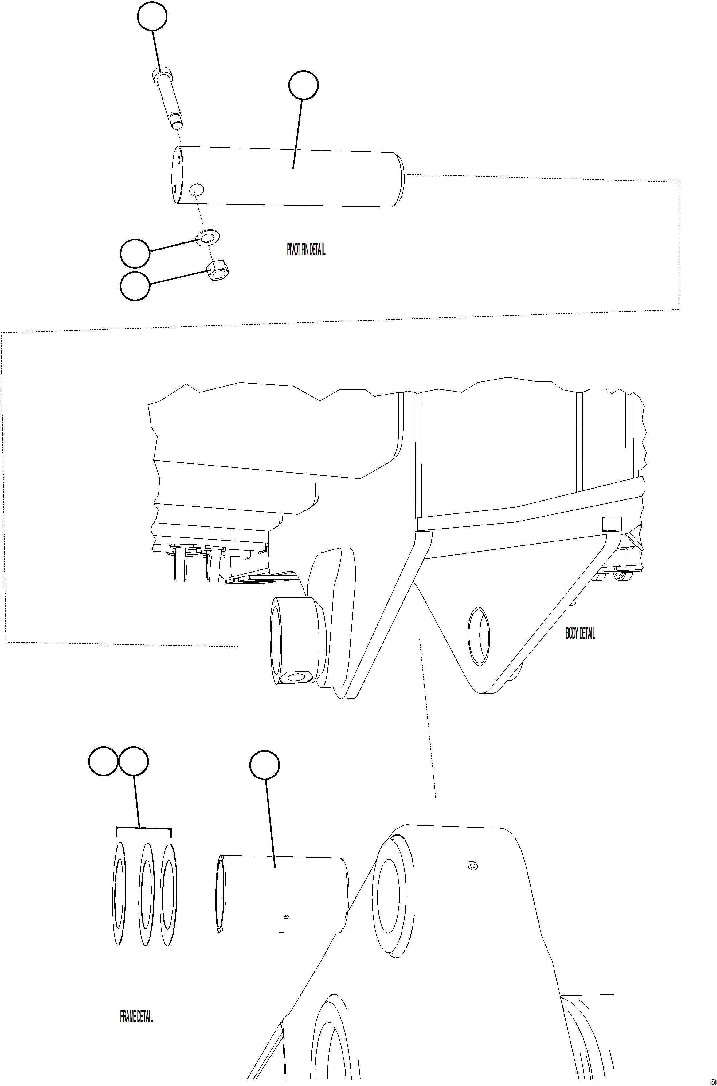 Komatsu parts book diagram for AFE69-A 730E-8 S/N A40002 HAILE GOLD MINE: BODY PIVOT