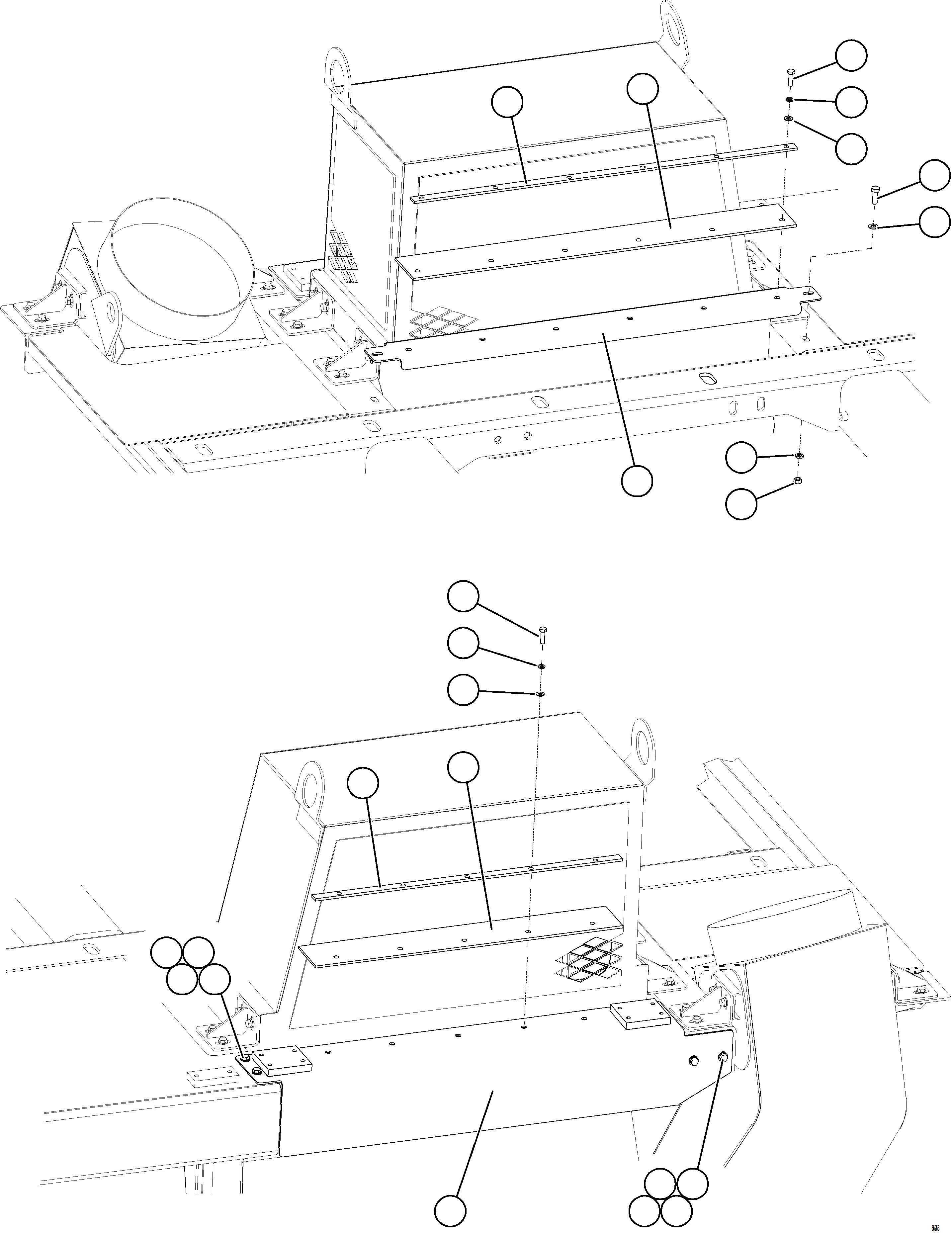 Komatsu parts book diagram for AFE69-A 730E-8 S/N A40002 HAILE GOLD MINE: BLOWER INLET HEAT FLAP INSTALLATION