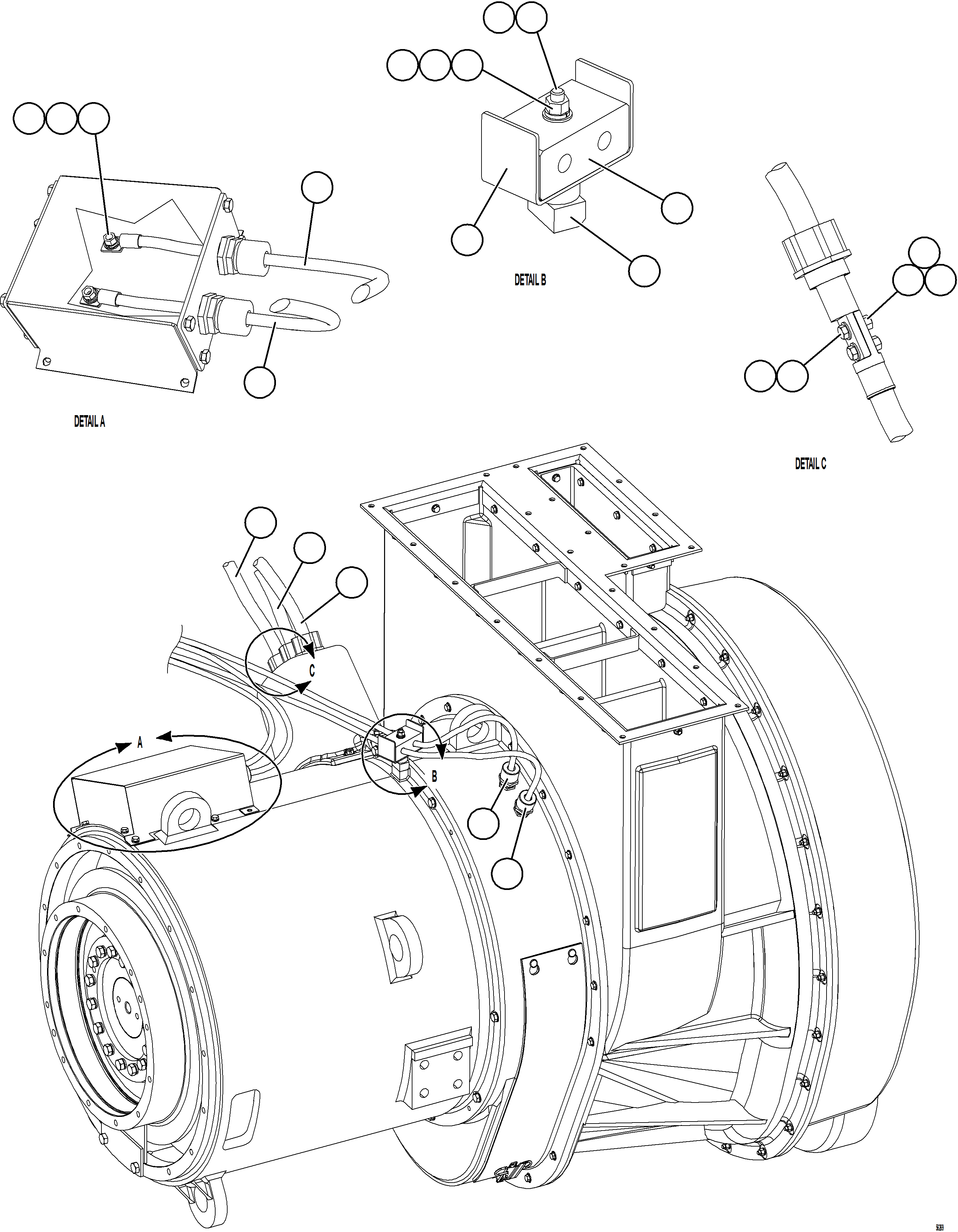 Komatsu parts book diagram for AFE69-A 730E-8 S/N A40002 HAILE GOLD MINE: ALTERNATOR WIRING    2/2