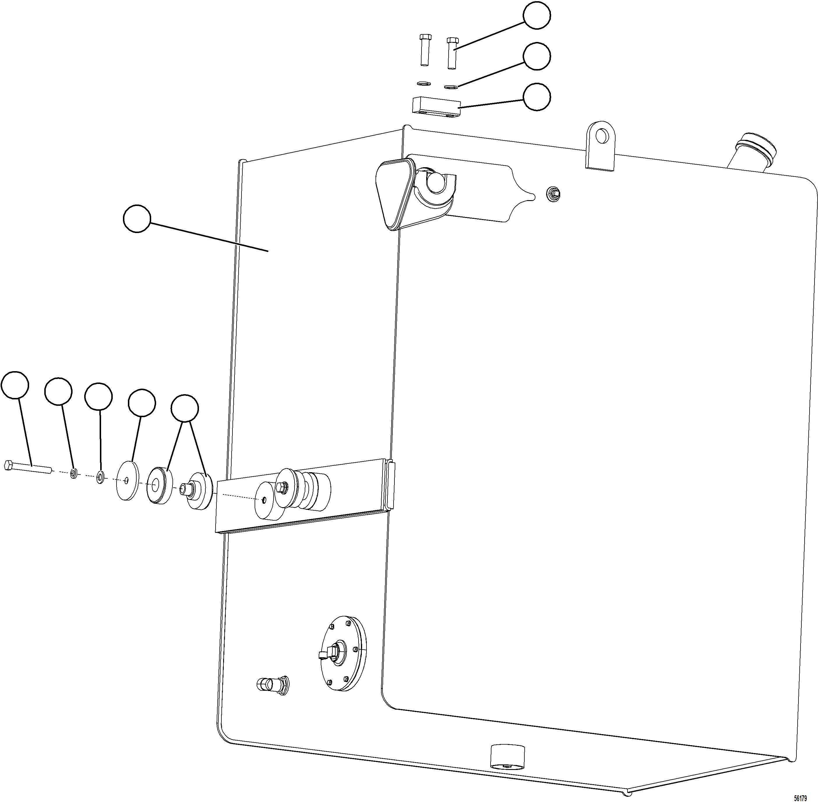 Komatsu parts book diagram for AFE69-A 730E-8 S/N A40002 HAILE GOLD MINE: FUEL TANK MOUNTING