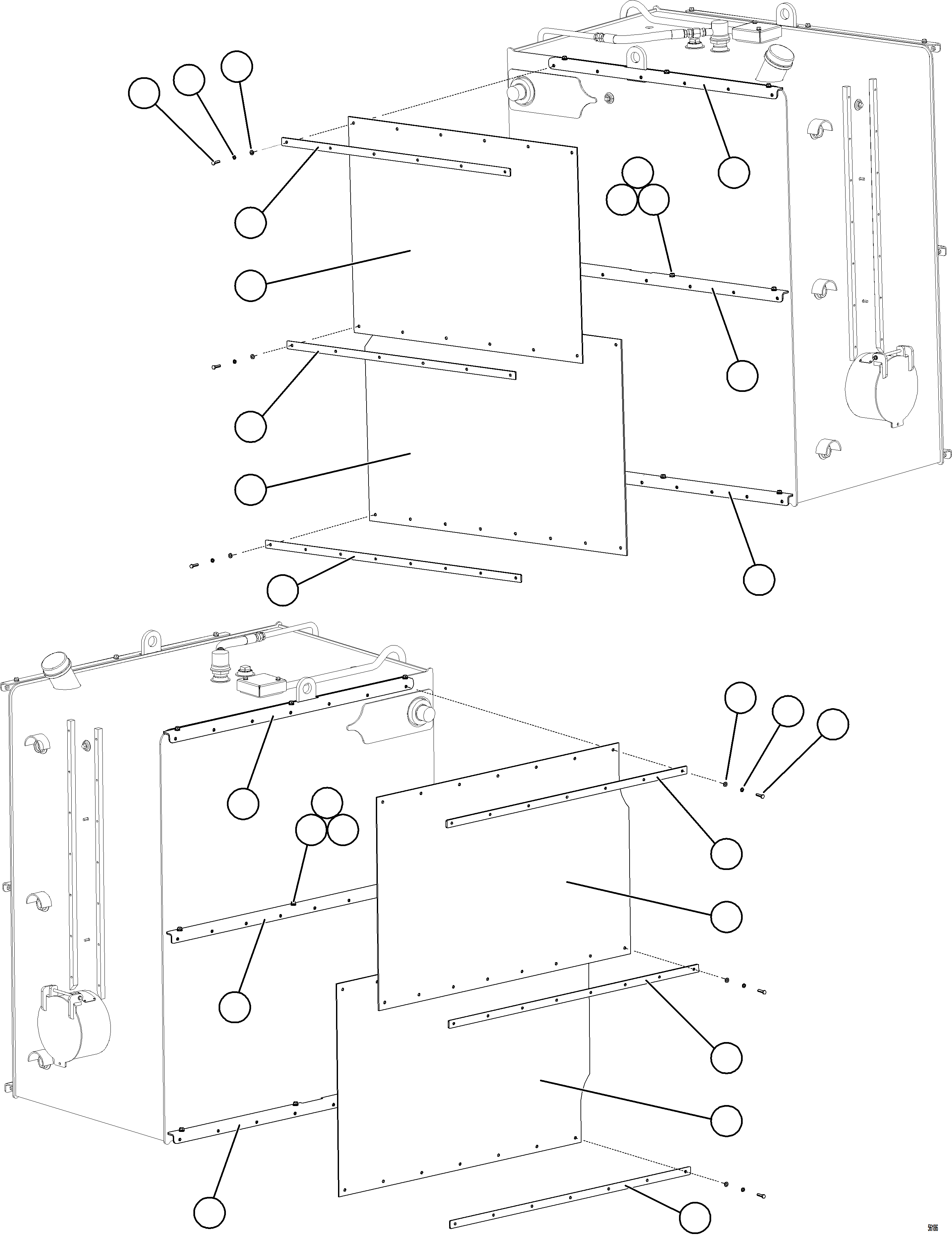 Komatsu parts book diagram for AFE69-A 730E-8 S/N A40002 HAILE GOLD MINE: FUEL TANK MUD FLAPS    2/2