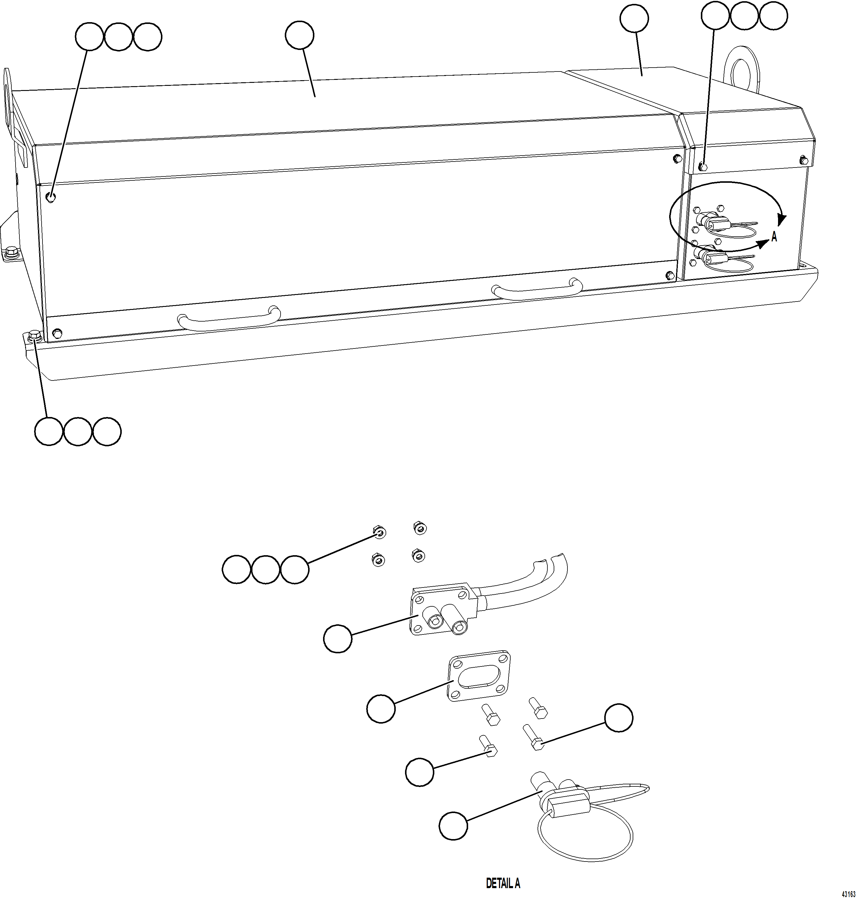 Komatsu parts book diagram for AFE69-A 730E-8 S/N A40002 HAILE GOLD MINE: BATTERY BOX    1/6