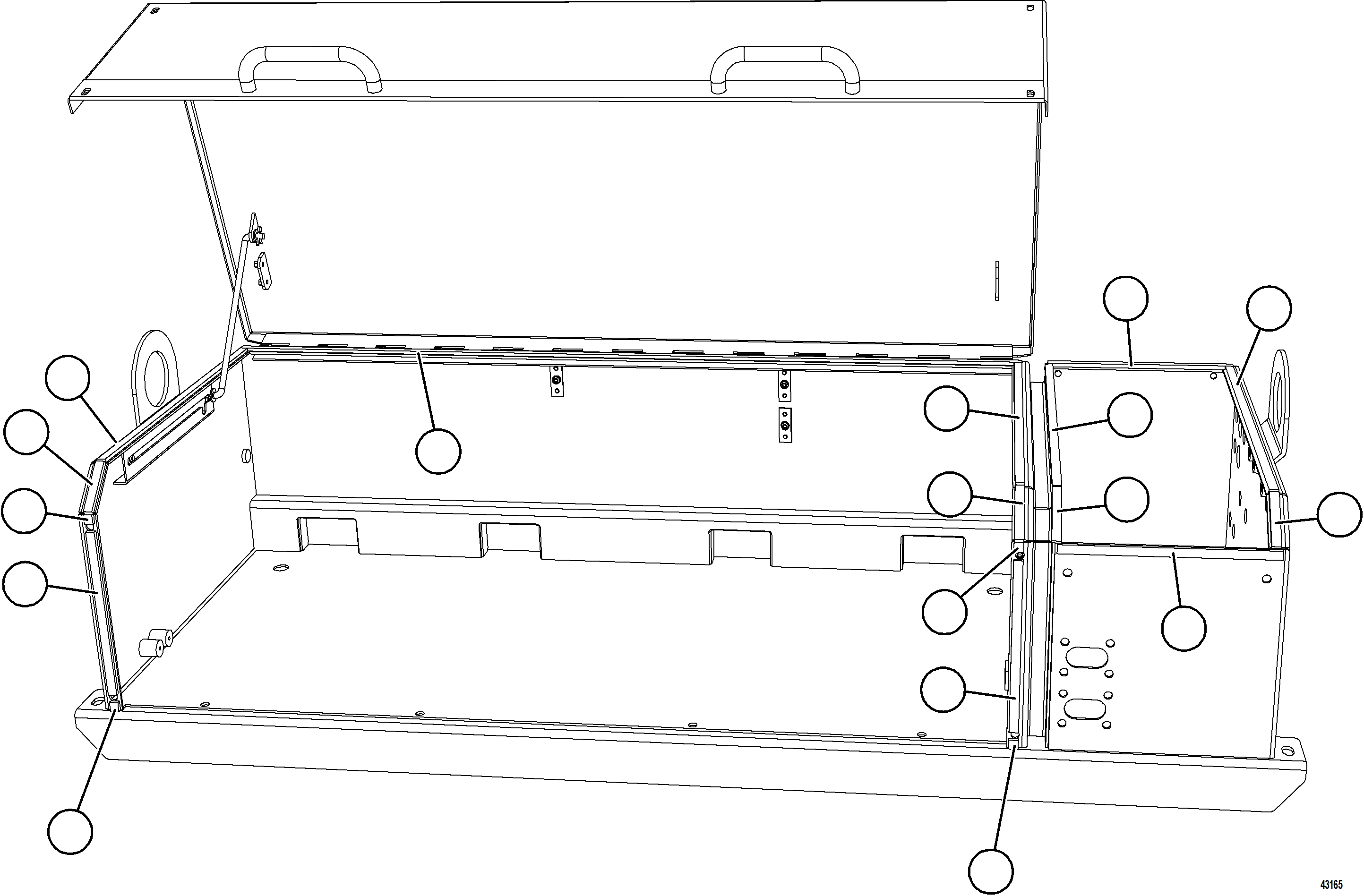 Komatsu parts book diagram for AFE69-A 730E-8 S/N A40002 HAILE GOLD MINE: BATTERY BOX    3/6