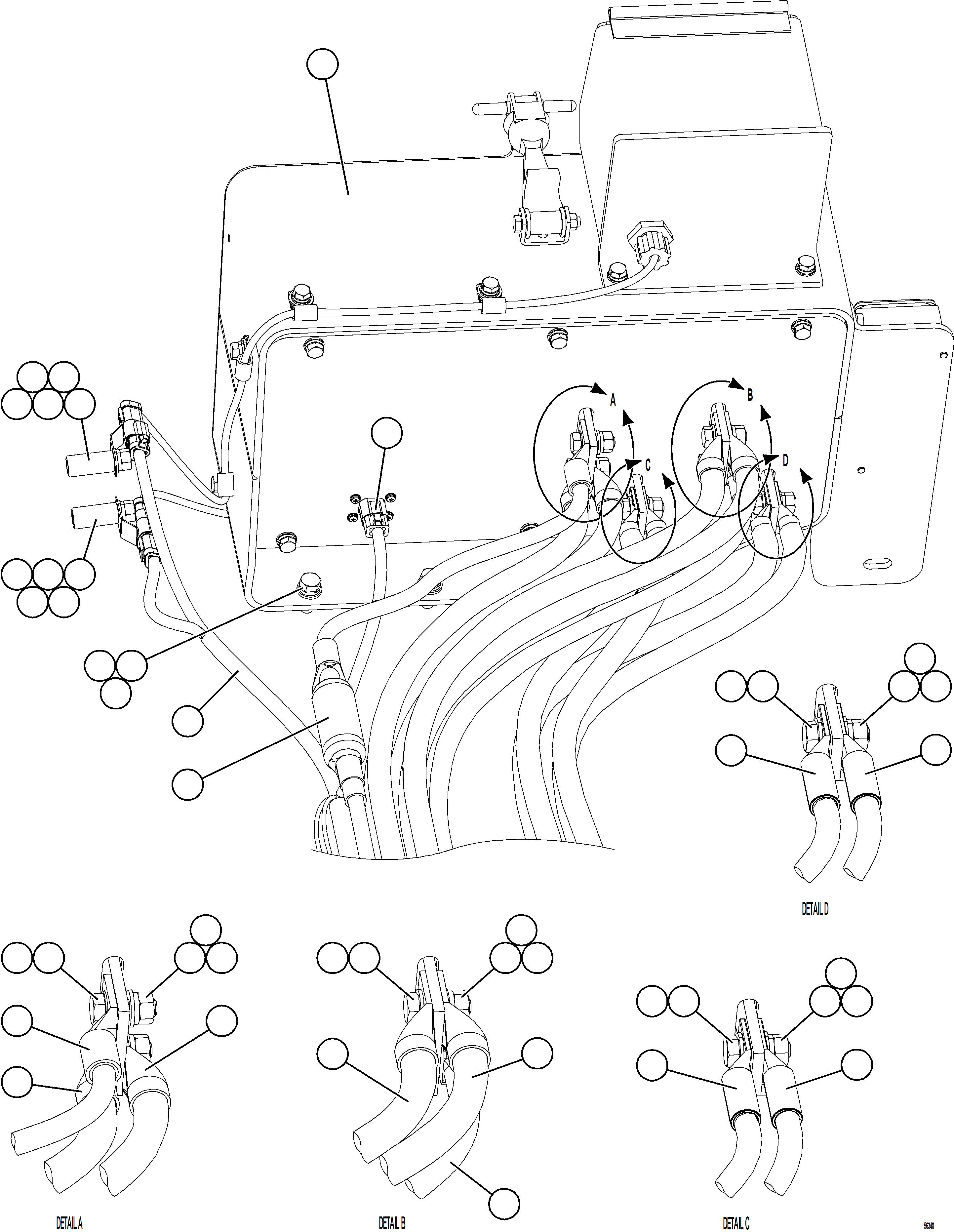 Komatsu parts book diagram for AFE69-A 730E-8 S/N A40002 HAILE GOLD MINE: ISOLATION BOX EXTERNAL WIRING    2/2
