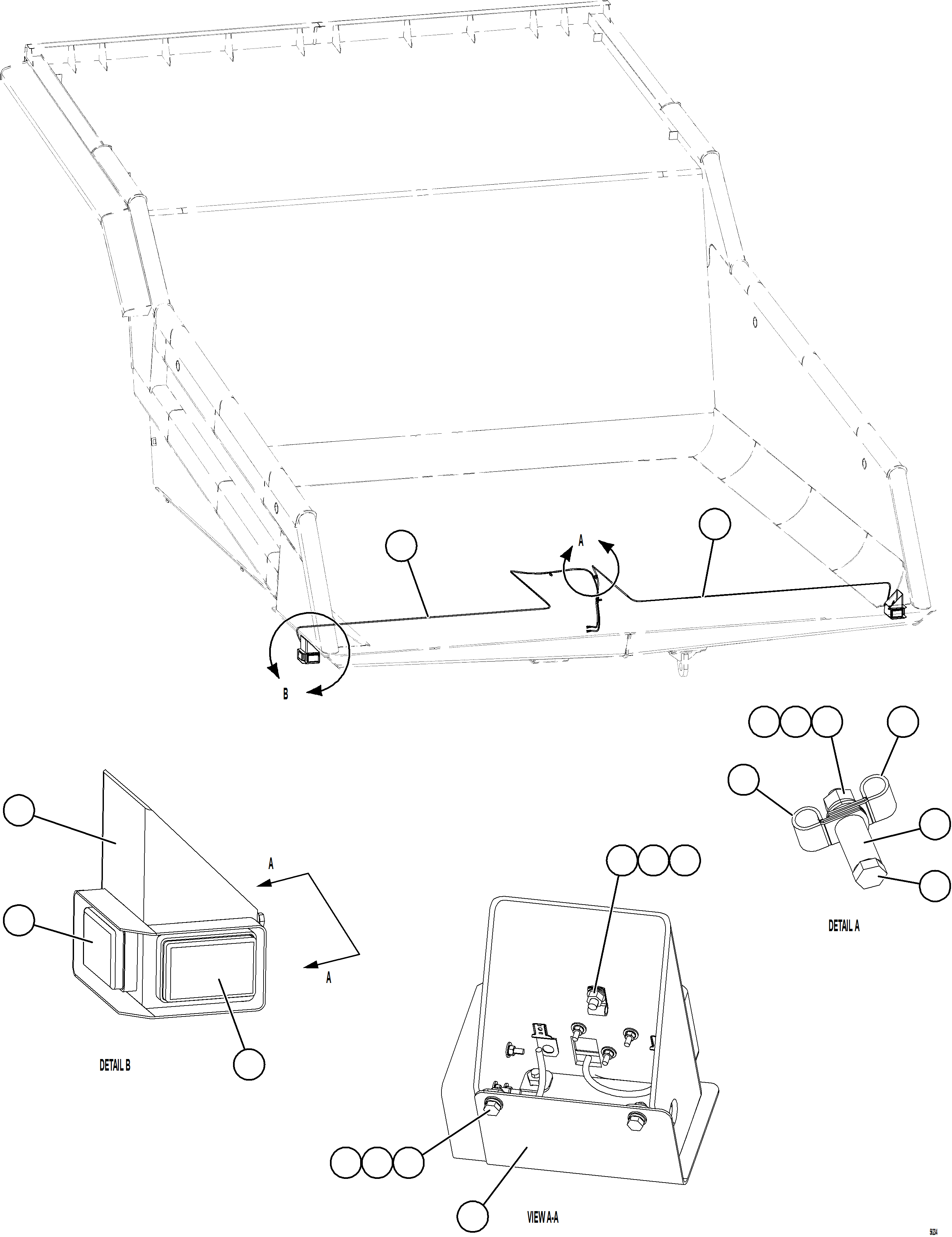 Komatsu parts book diagram for AFE69-A 730E-8 S/N A40002 HAILE GOLD MINE: REAR TURN & CLEARANCE LIGHTS