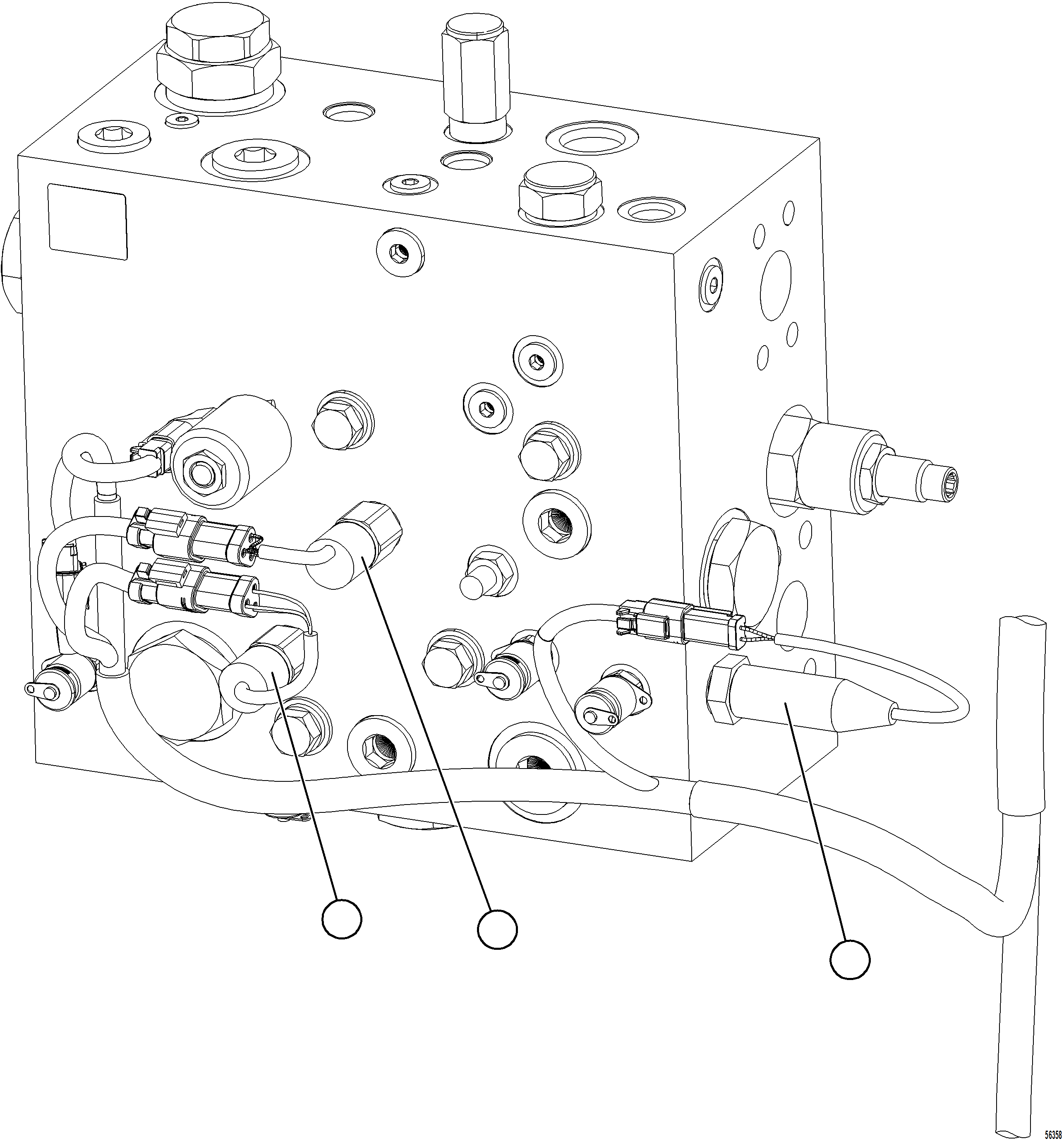 Komatsu parts book diagram for AFE69-A 730E-8 S/N A40002 HAILE GOLD MINE: BLEEDDOWN MANIFOLD WIRING