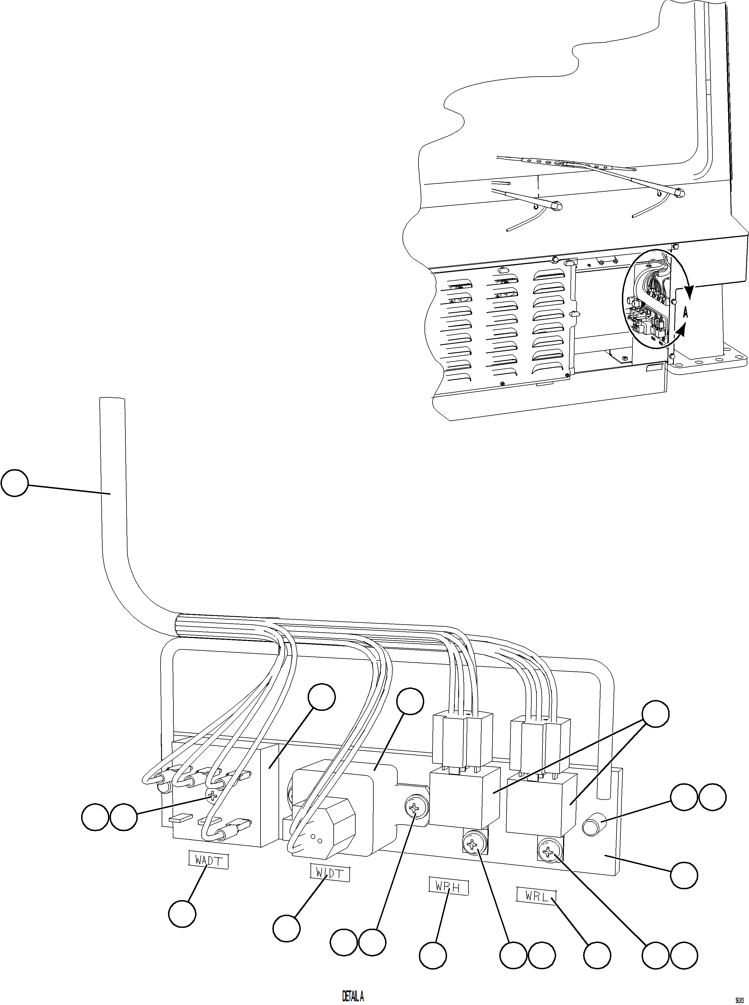 Komatsu parts book diagram for AFE69-A 730E-8 S/N A40002 HAILE GOLD MINE: WIPER/WASHER DELAY TIMER MODULES