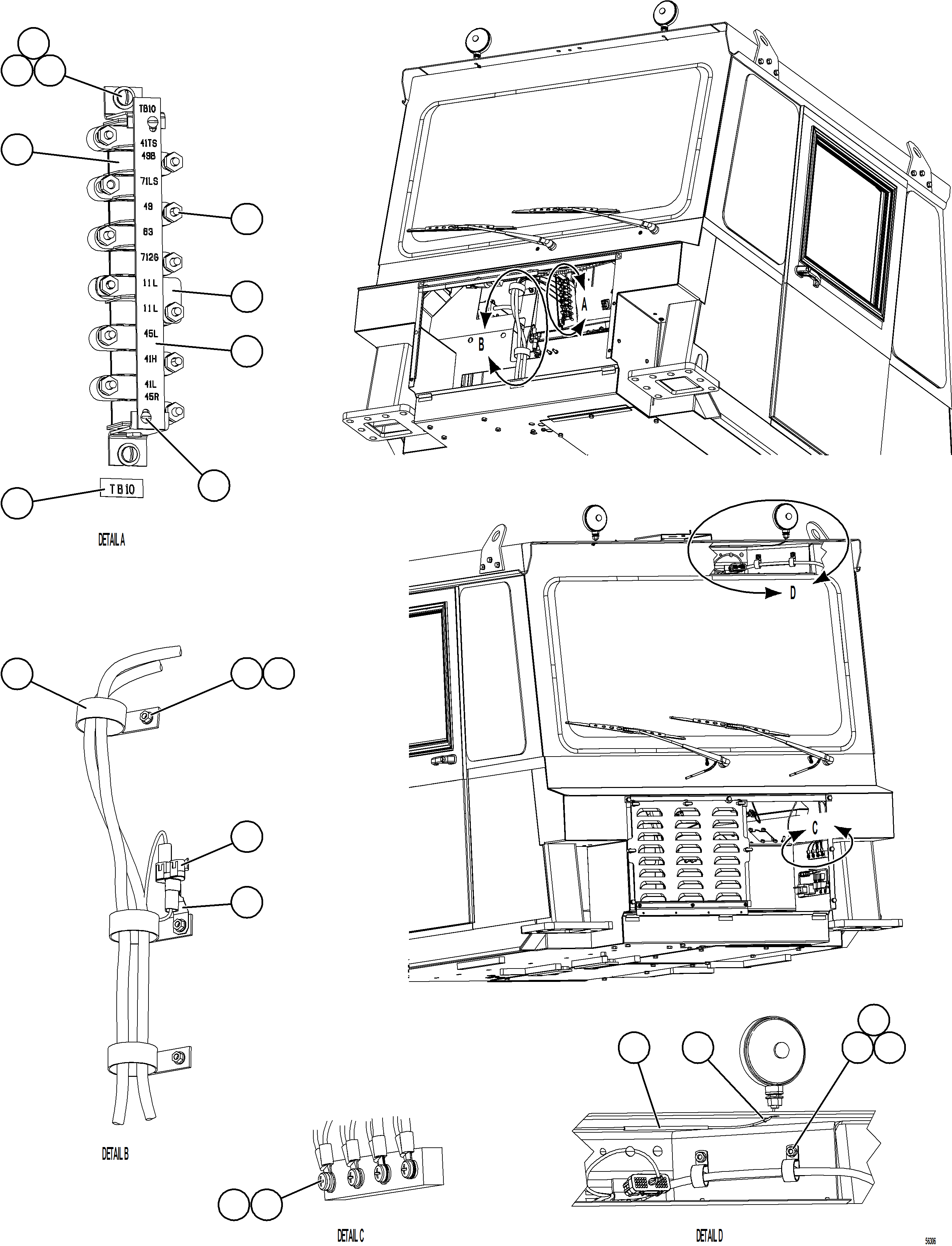 Komatsu parts book diagram for AFE69-A 730E-8 S/N A40002 HAILE GOLD MINE: MISCELLANEOUS CAB ELECTRICAL