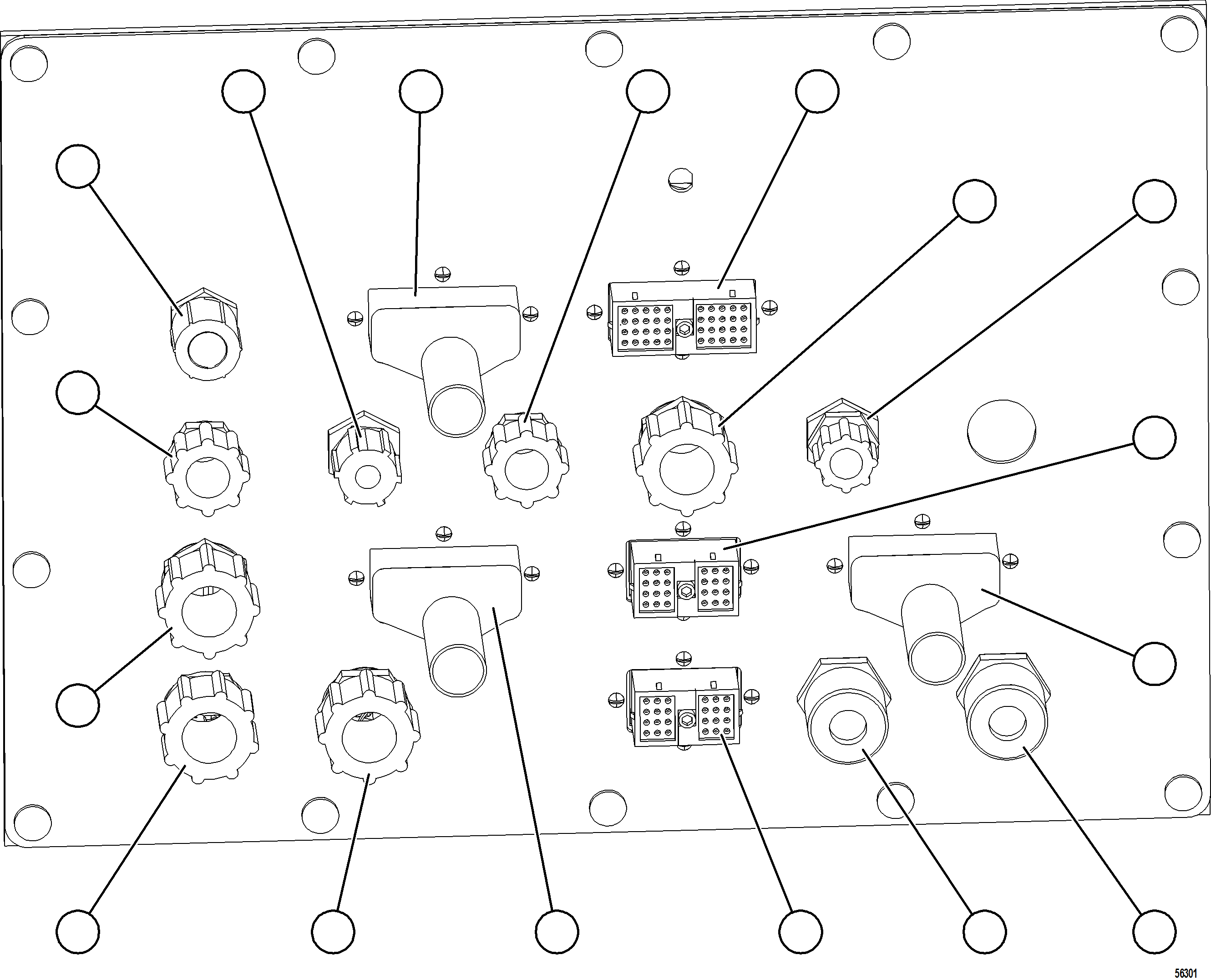 Komatsu parts book diagram for AFE69-A 730E-8 S/N A40002 HAILE GOLD MINE: AUXILIARY CONTROL CABINET EXTERNAL WIRING    1/4