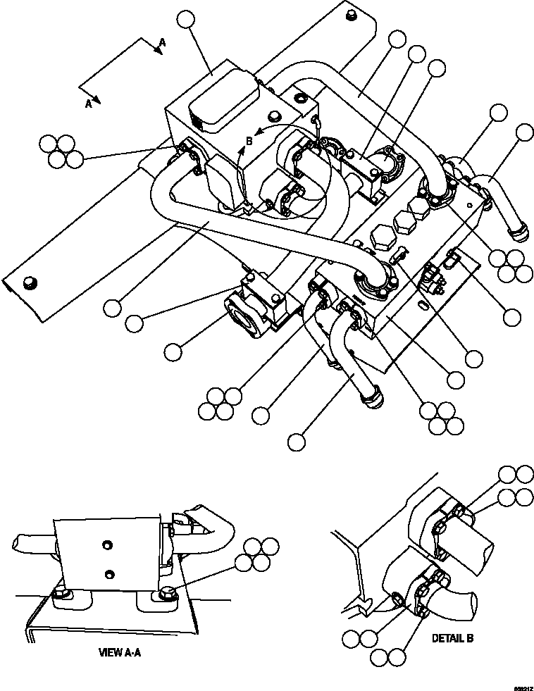 Komatsu parts book diagram for AFE69-A 730E-8 S/N A40002 HAILE GOLD MINE: PUMP MODULE    1/3