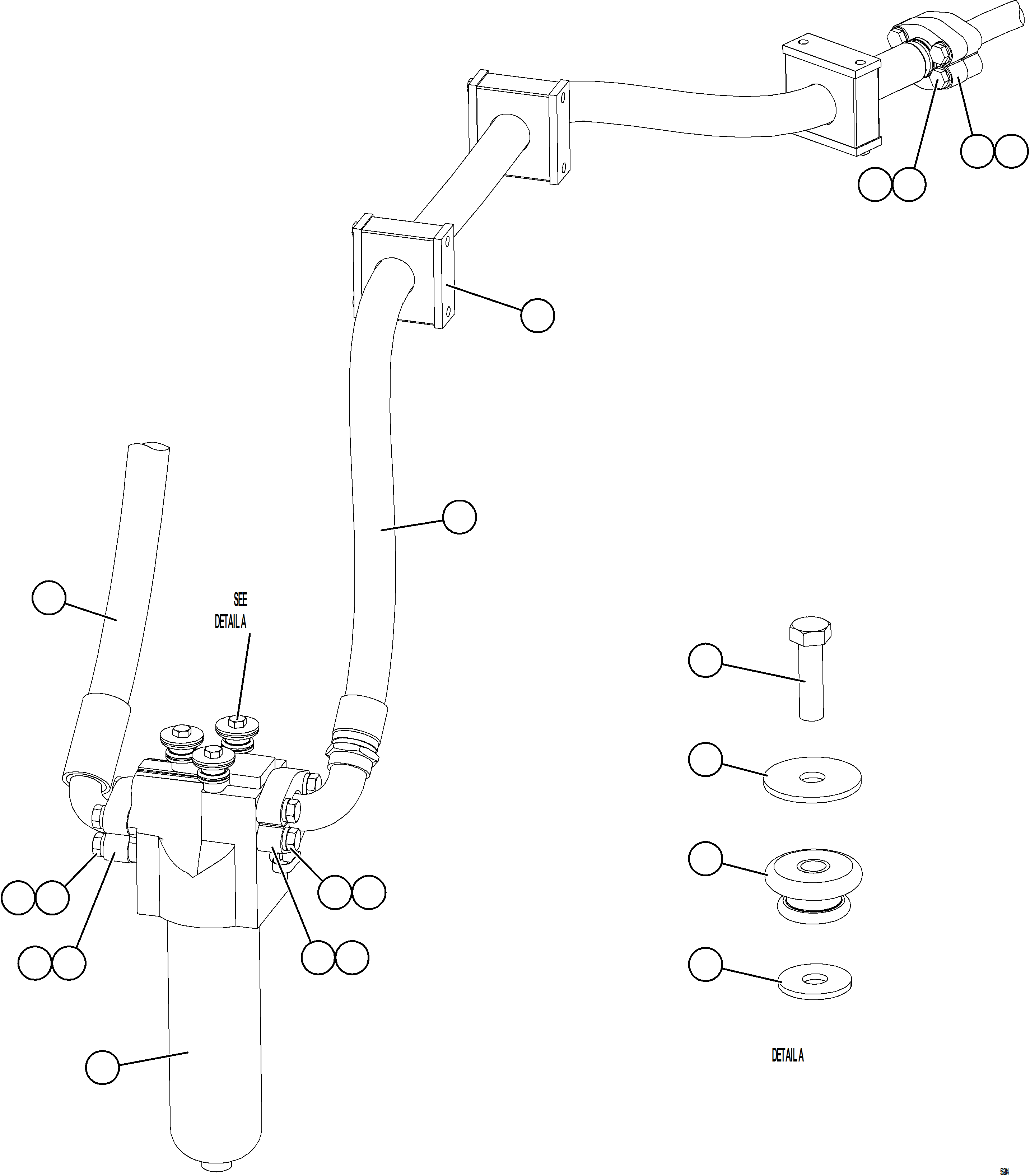 Komatsu parts book diagram for AFE69-A 730E-8 S/N A40002 HAILE GOLD MINE: STEERING FILTER INSTALLATION