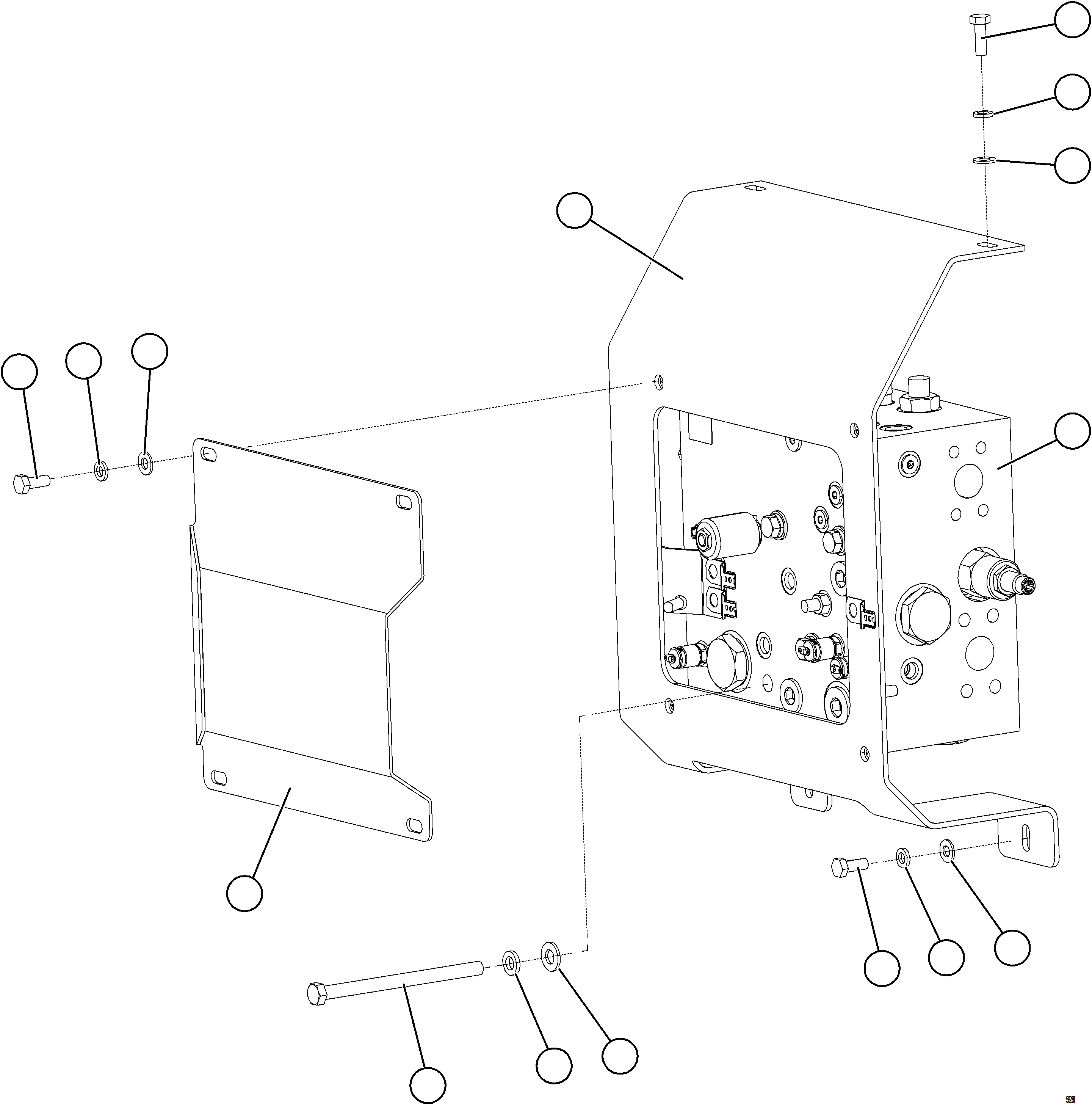 Komatsu parts book diagram for AFE69-A 730E-8 S/N A40002 HAILE GOLD MINE: BLEEDDOWN MANIFOLD INSTALLATION