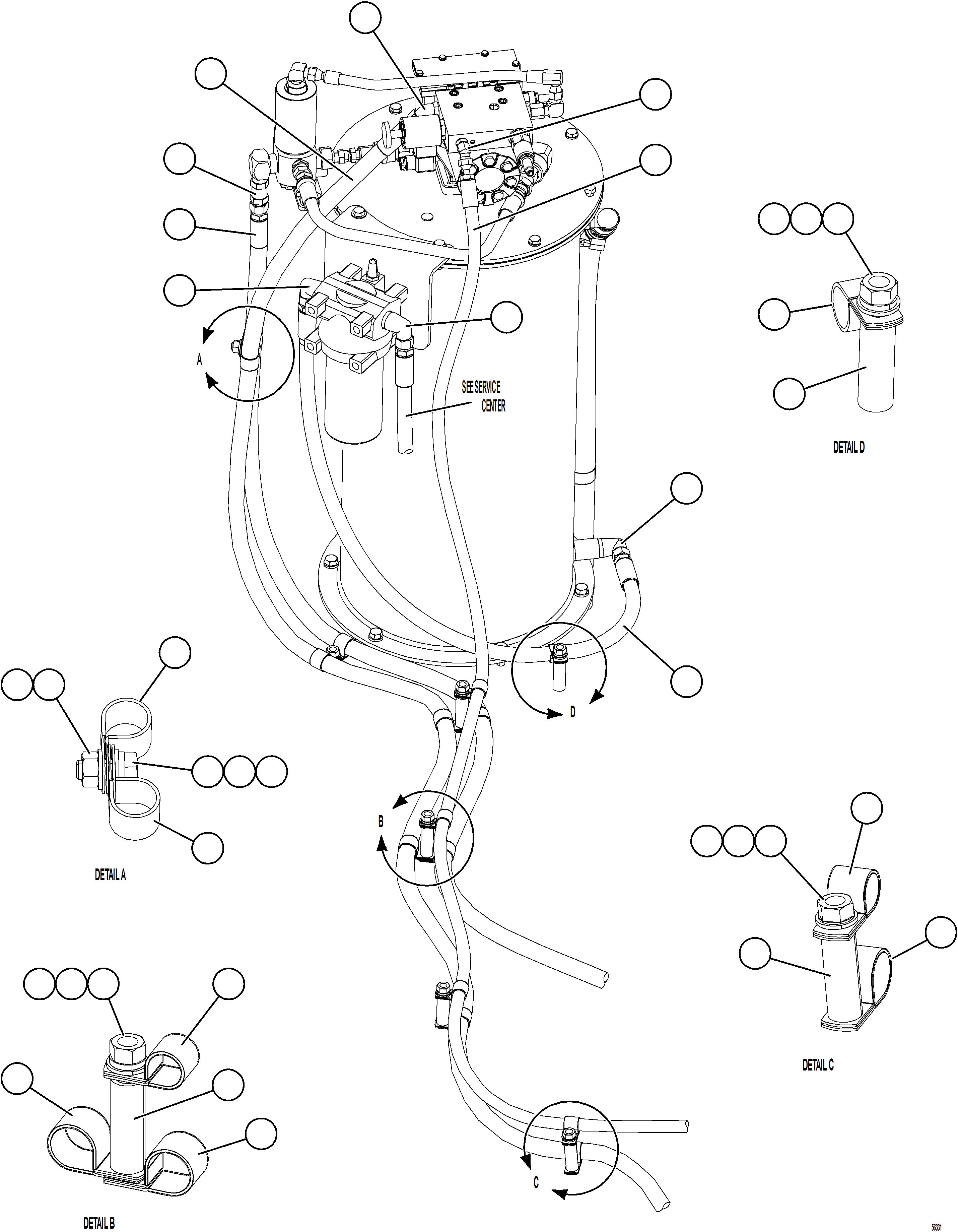 Komatsu parts book diagram for AFE69-A 730E-8 S/N A40002 HAILE GOLD MINE: AUTOMATIC LUBRICATION - PUMP PIPING