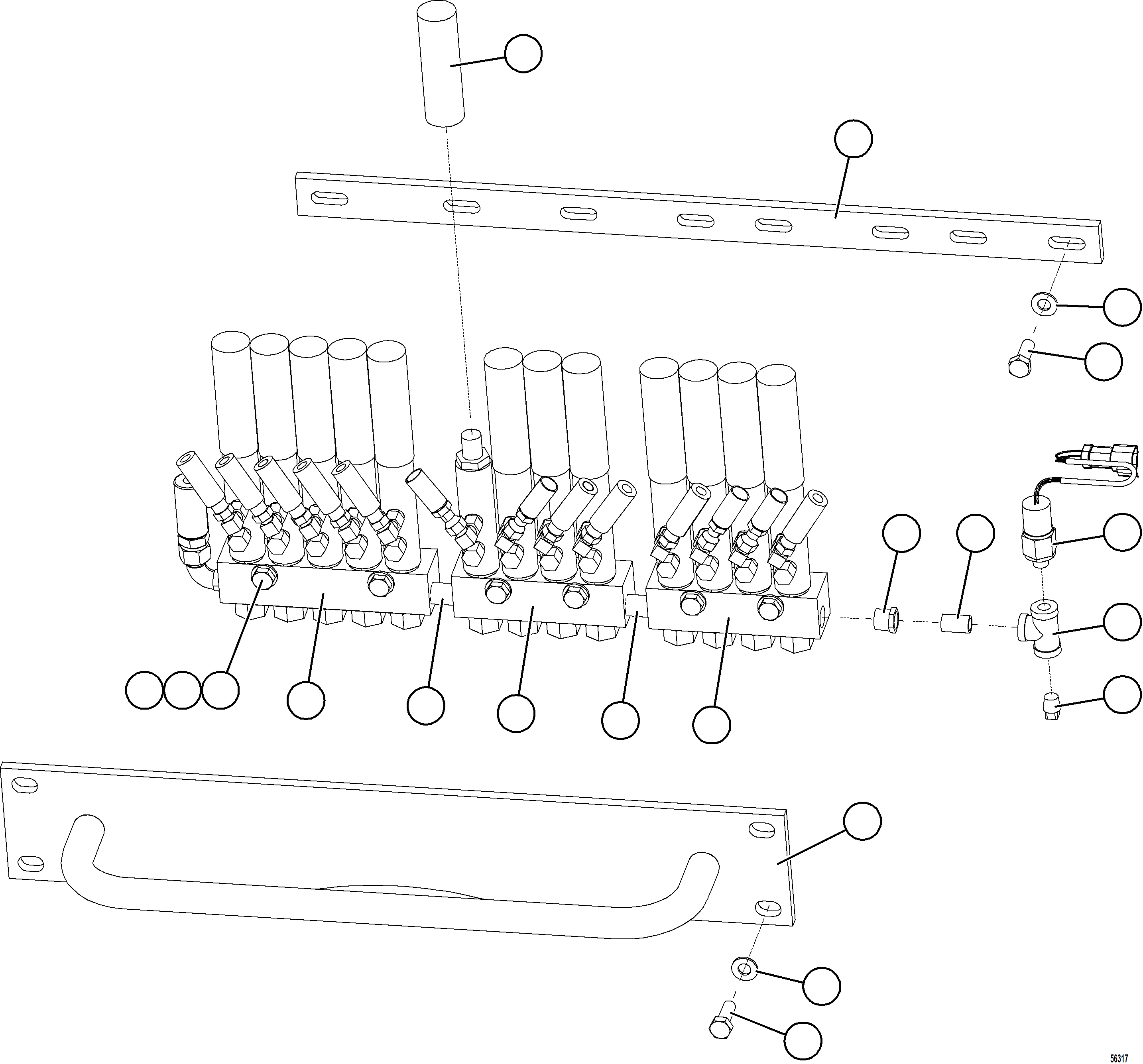 Komatsu parts book diagram for AFE69-A 730E-8 S/N A40002 HAILE GOLD MINE: AUTOMATIC LUBRICATION - REAR INJECTORS