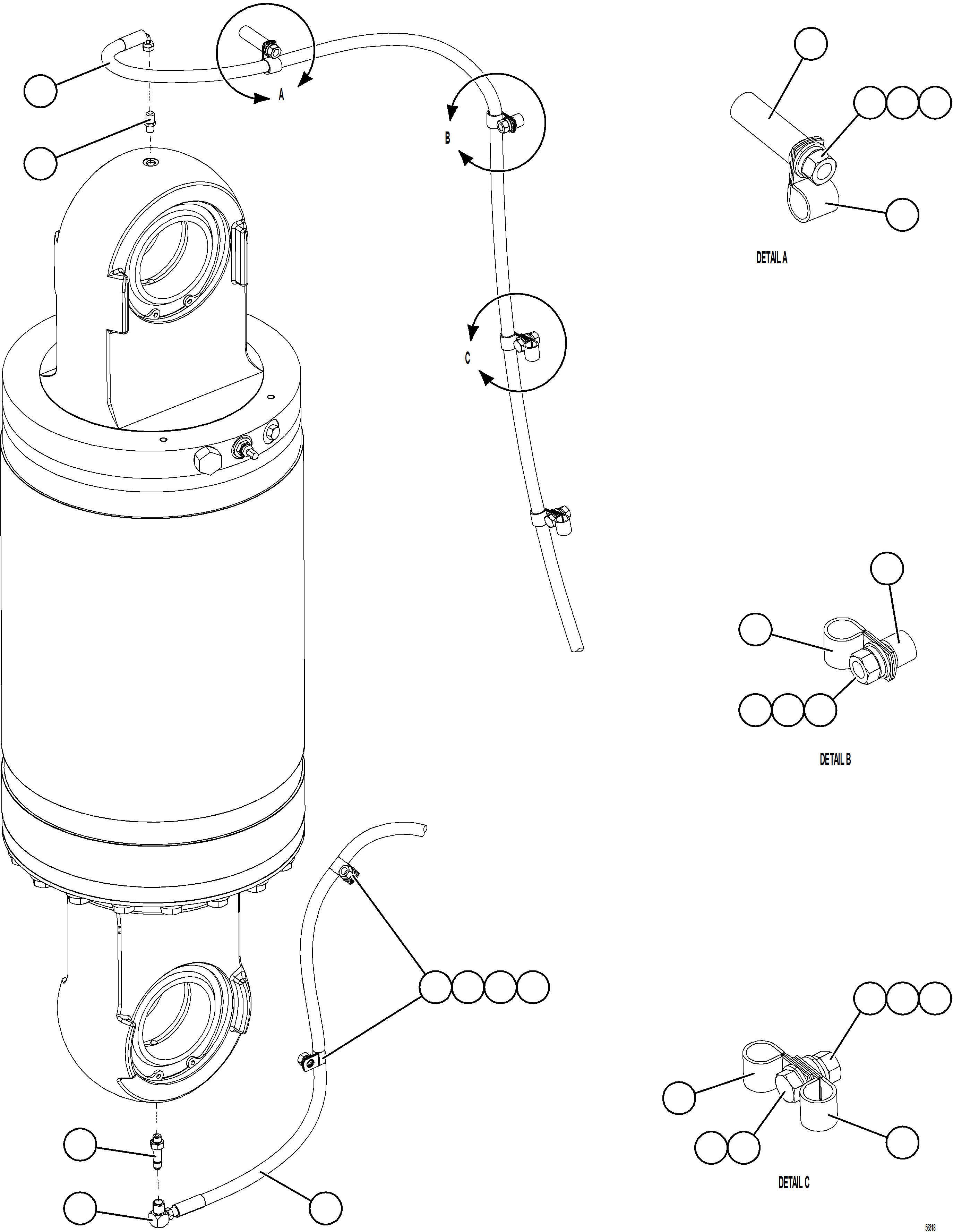 Komatsu parts book diagram for AFE69-A 730E-8 S/N A40002 HAILE GOLD MINE: AUTOMATIC LUBRICATION - REAR SUSPENSIONS
