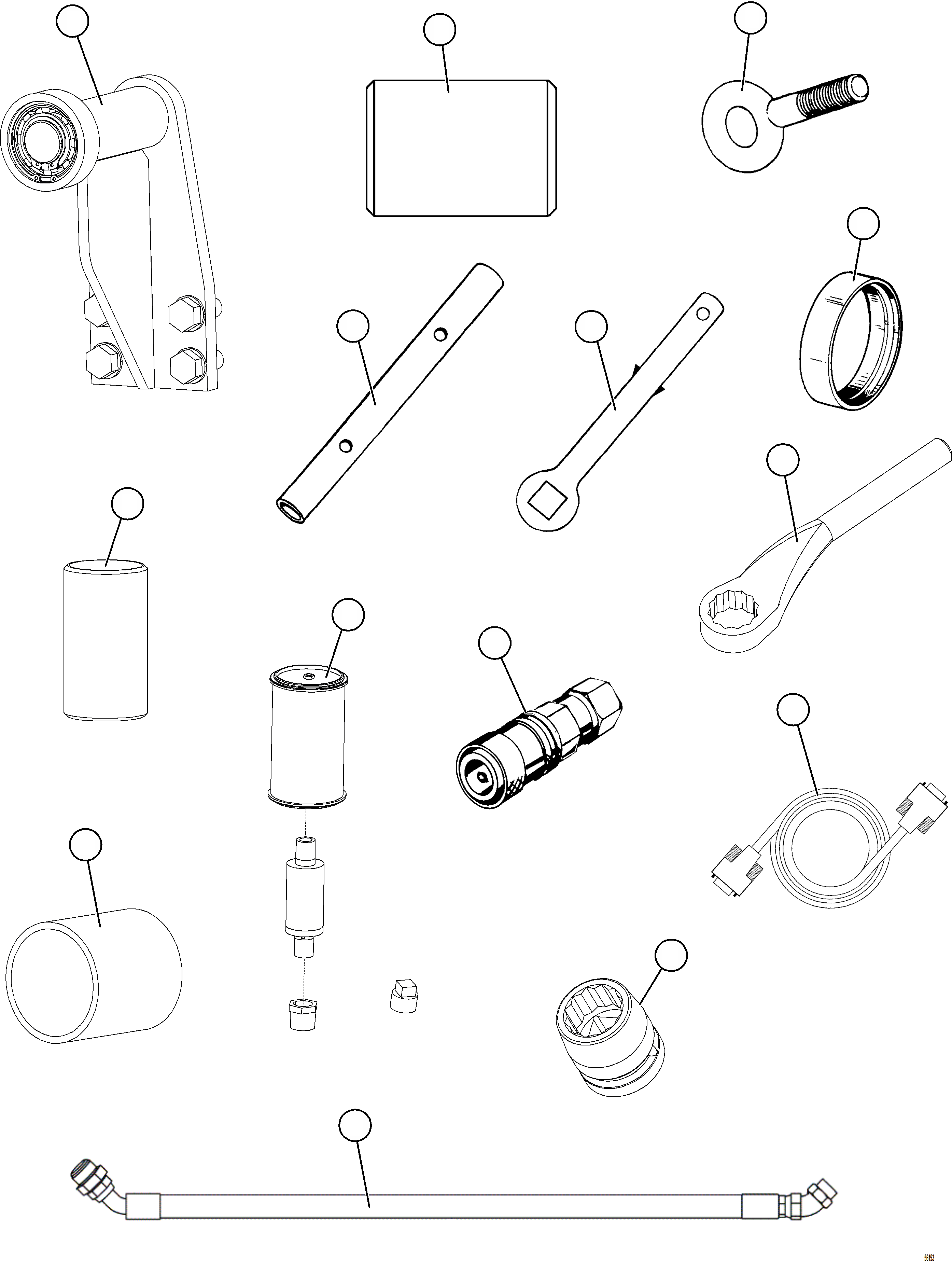 Komatsu parts book diagram for AFE69-A 730E-8 S/N A40002 HAILE GOLD MINE: TOOL GROUP    1/2