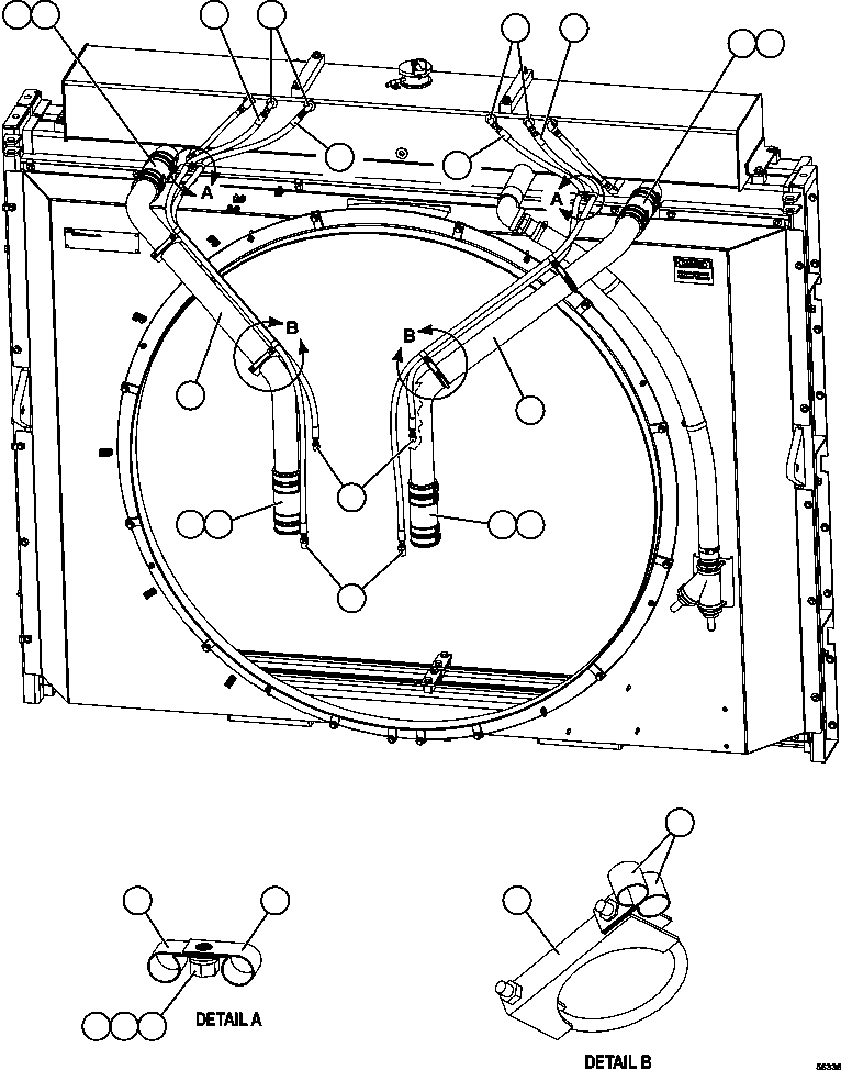 Dump Trucks Komatsu / AFE69-B 730E-8 S/N A40004 - A40008  KOLOMELA(AFE69-B) / RADIATOR PIPING    1/3(074 : 56338)